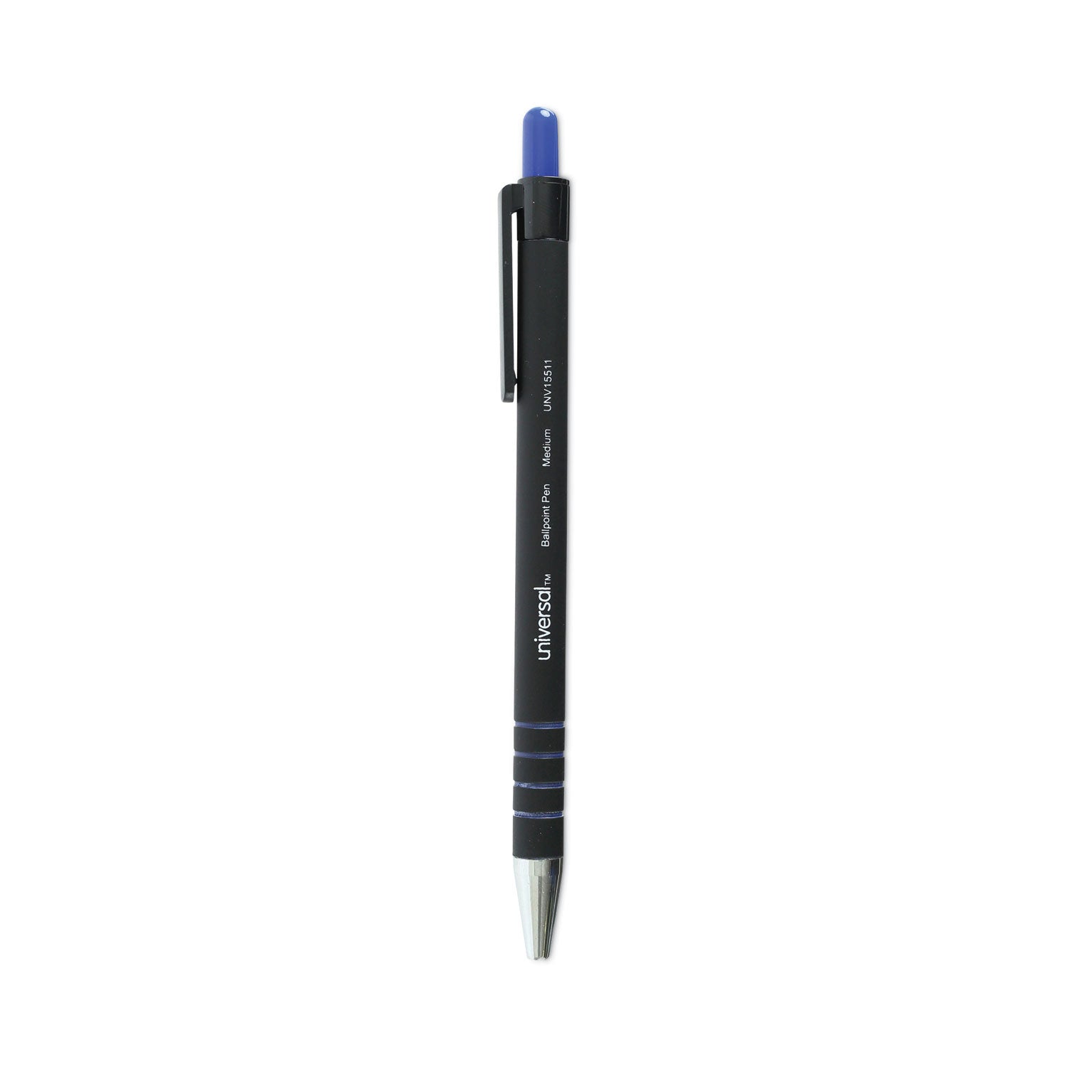 Ballpoint Pen, Retractable, Medium 1 mm, Blue Ink, Blue Barrel, Dozen -