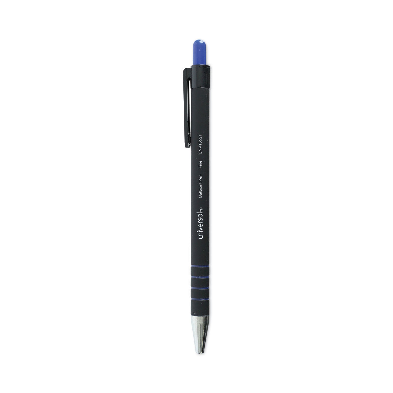 Ballpoint Pen, Retractable, Fine 0.7 mm, Blue Ink, Blue Barrel, Dozen -