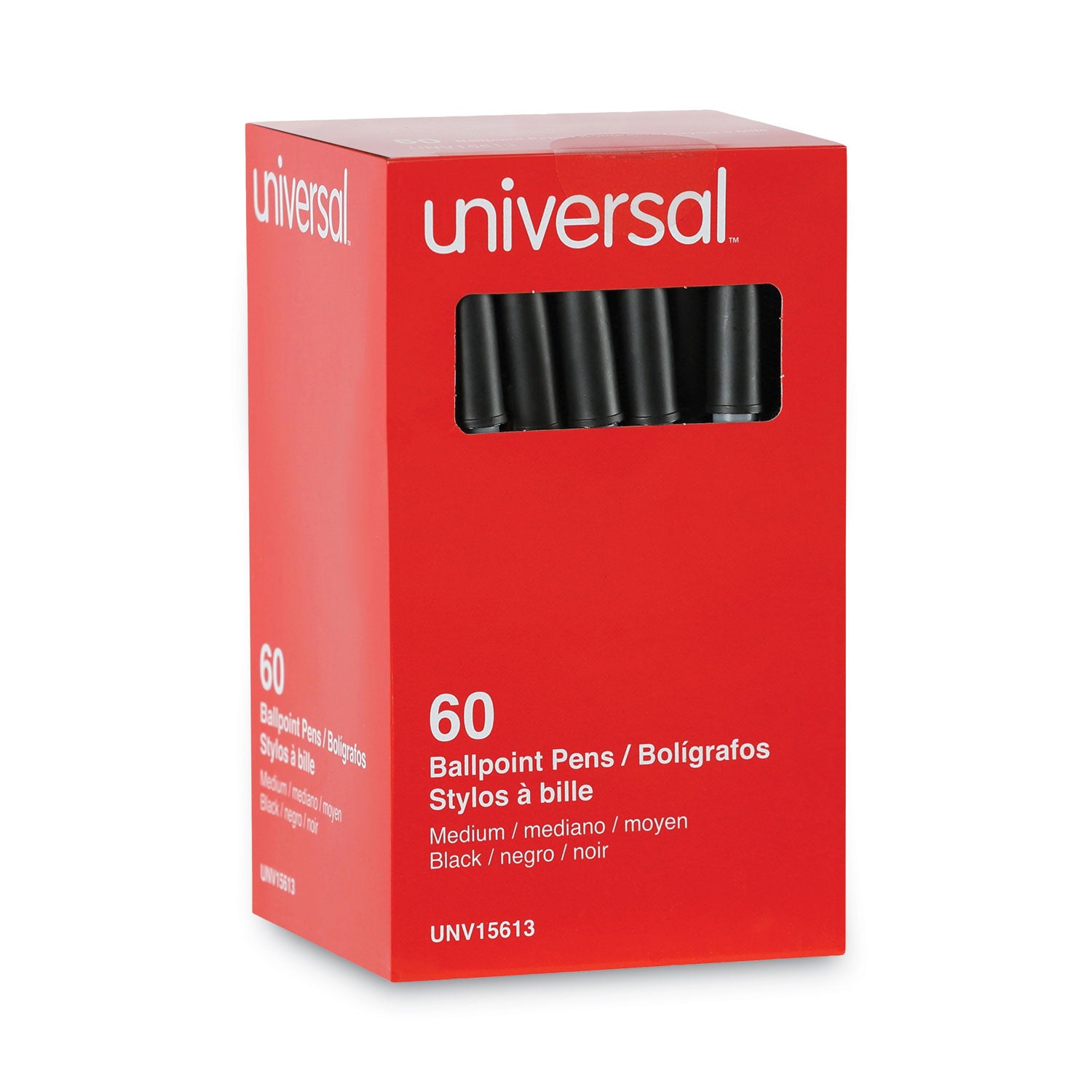 Ballpoint Pen Value Pack, Stick, Medium 1 mm, Black Ink, Gray/Black Barrel, 60/Pack -