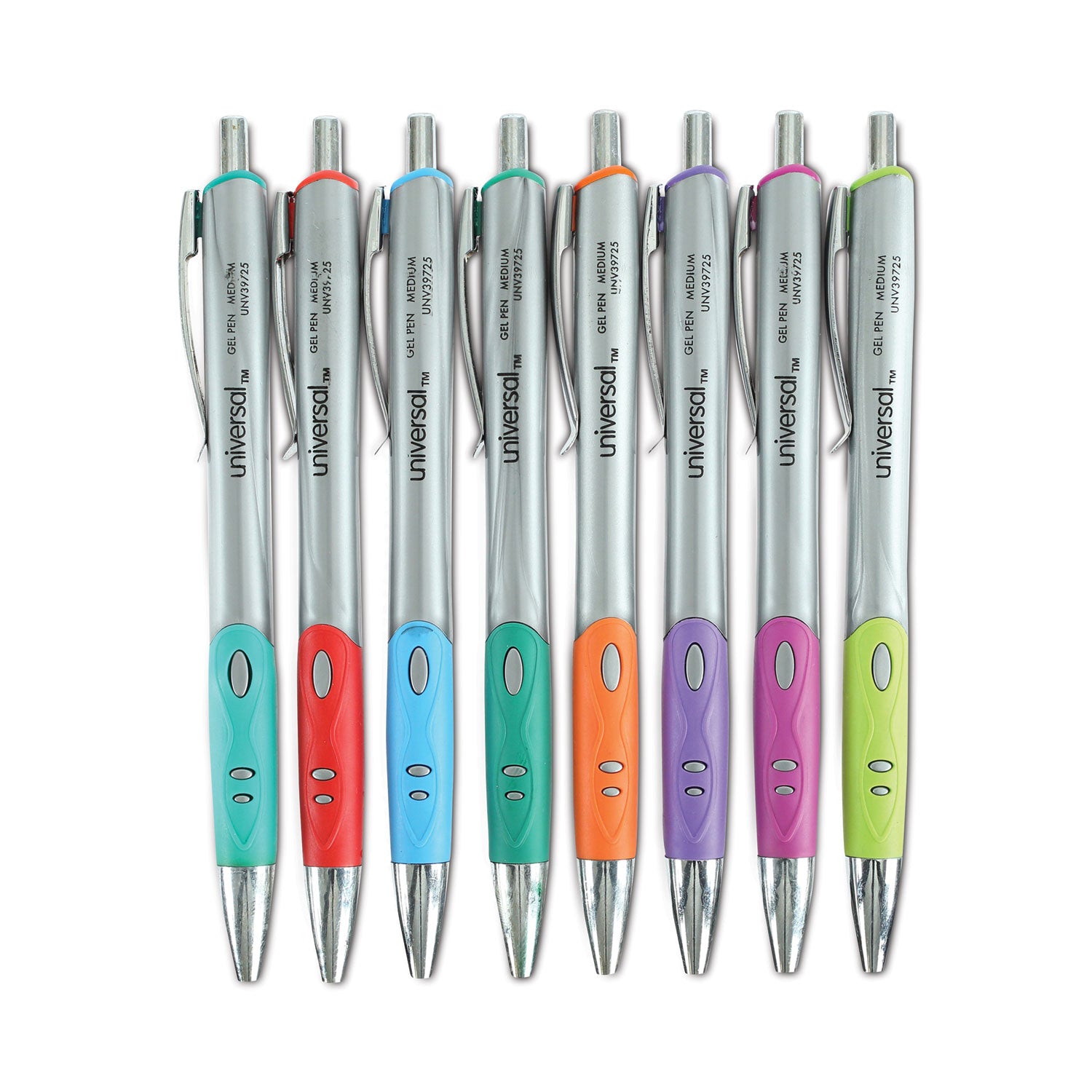 comfort-grip-gel-pen-retractable-medium-07-mm-assorted-ink-and-barrel-colors-8-pack_unv39725 - 2