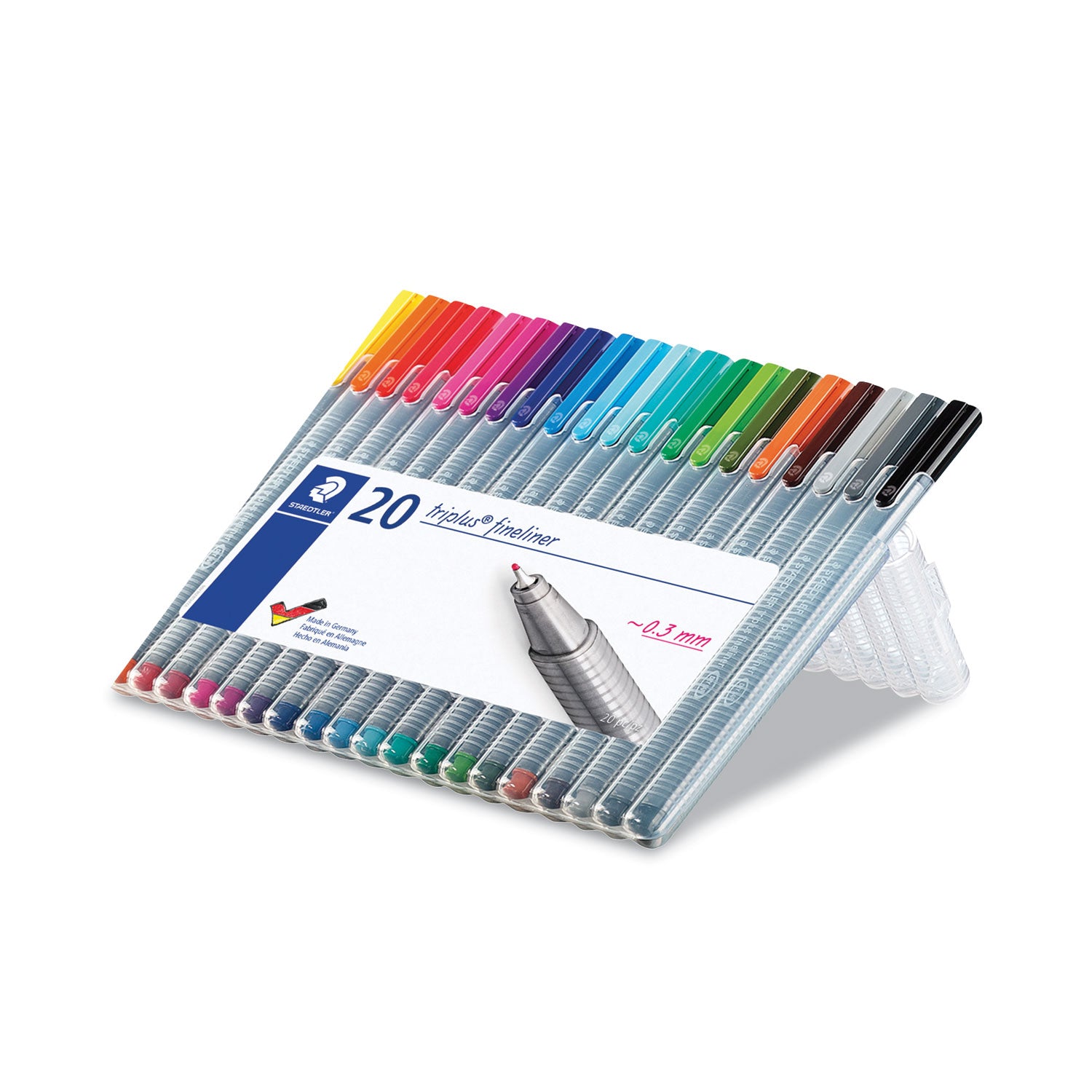 Triplus Fineliner Porous Point Pen, Stick, Extra-Fine 0.3 mm, Assorted Ink and Barrel Colors, 20/Pack -