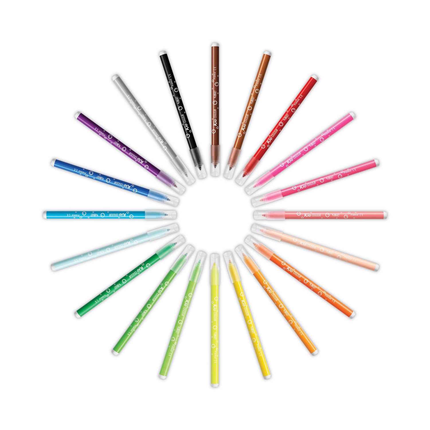 kids-ultra-washable-markers-plastic-tube-medium-bullet-tip-assorted-colors-20-pack_bicbkcmd20ast - 2