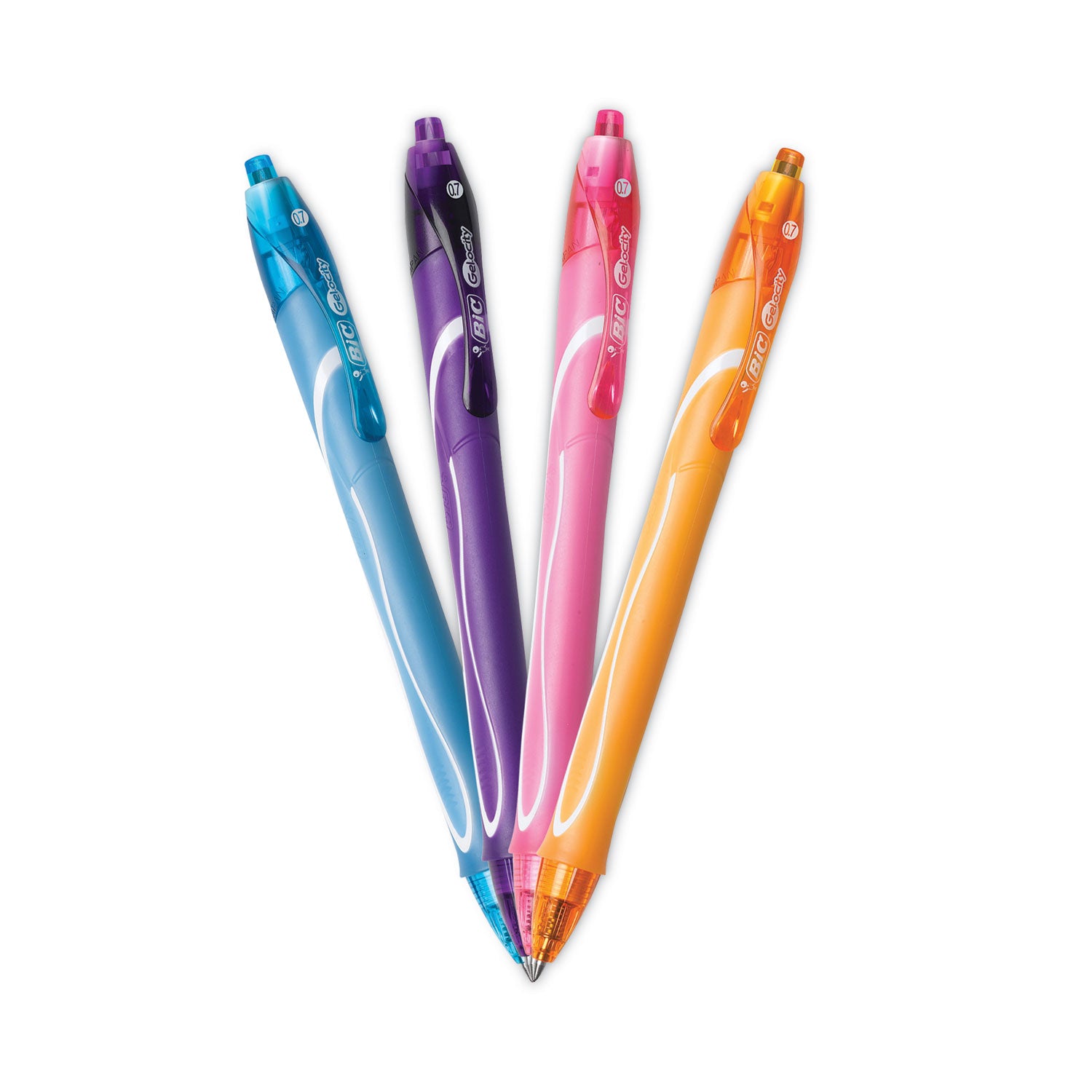 gel-ocity-quick-dry-gel-pen-retractable-fine-07-mm-12-assorted-ink-and-barrel-colors-dozen_bicrglcga11ast - 2