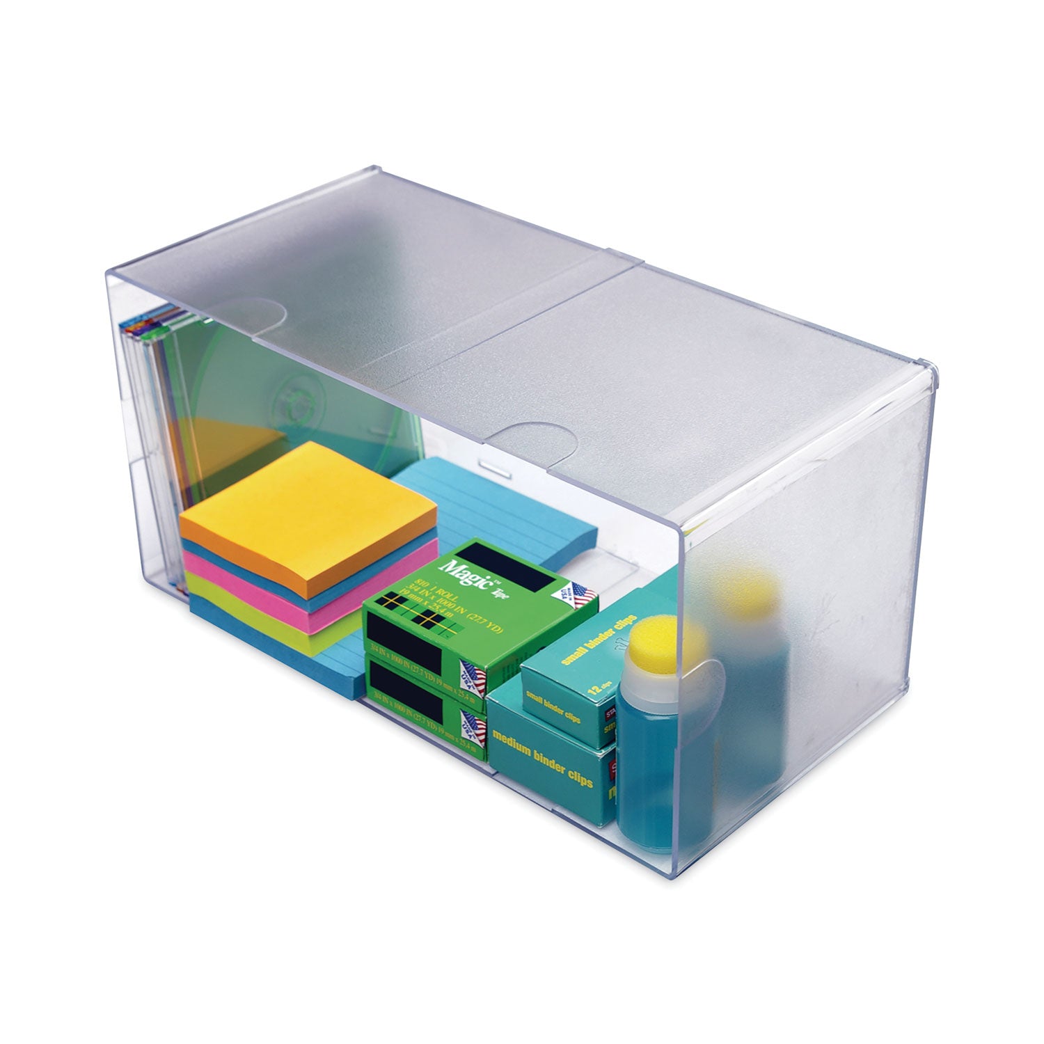 Stackable Cube Organizer, Double Cube, Plastic, 12 x 6 x 6, Clear -