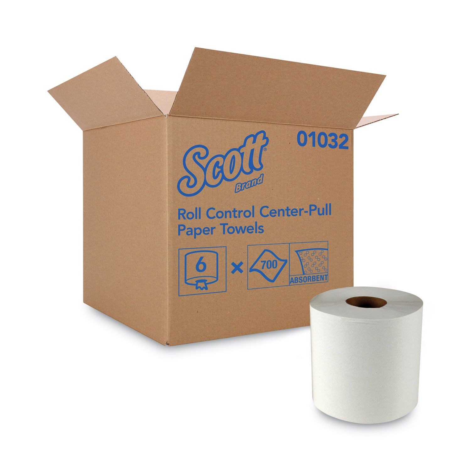 Essential Roll Center-Pull Towels, 1-Ply, 8 x 12, White, 700/Roll, 6 Rolls/Carton -