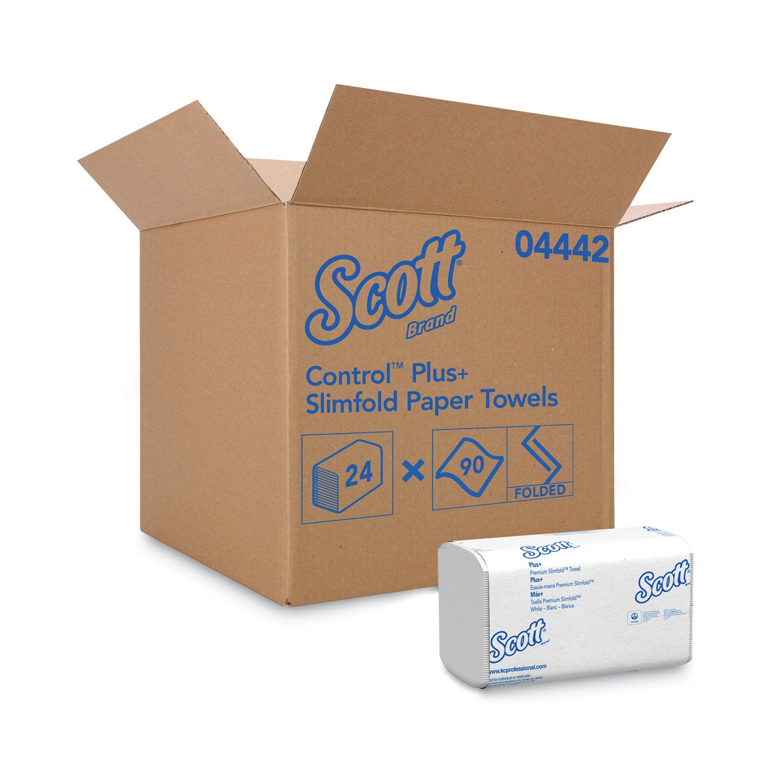 Slimfold Towels, 1-Ply, 7.5 x 11.6, White, 90/Pack, 24 Packs/Carton -