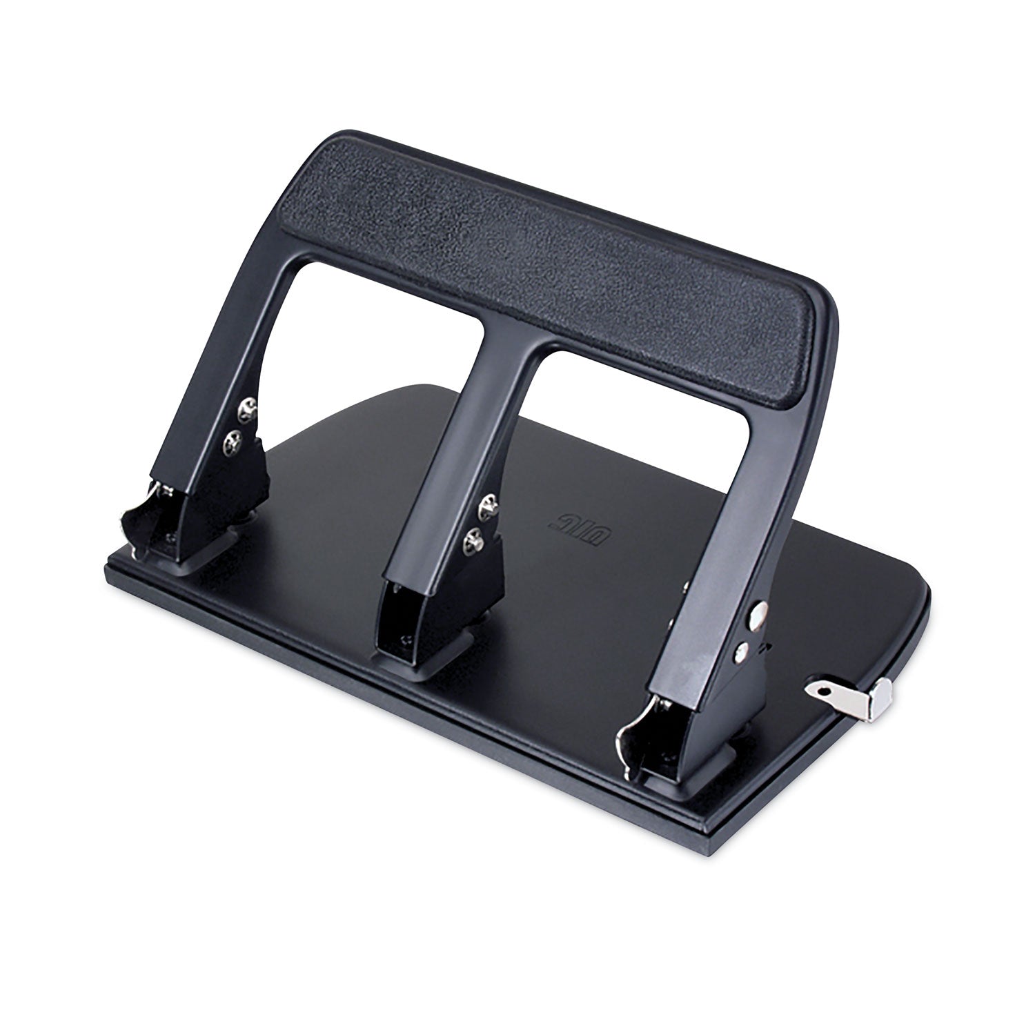 40-Sheet Three-Hole Punch with Padded Handle, 9/32" Holes, Black -