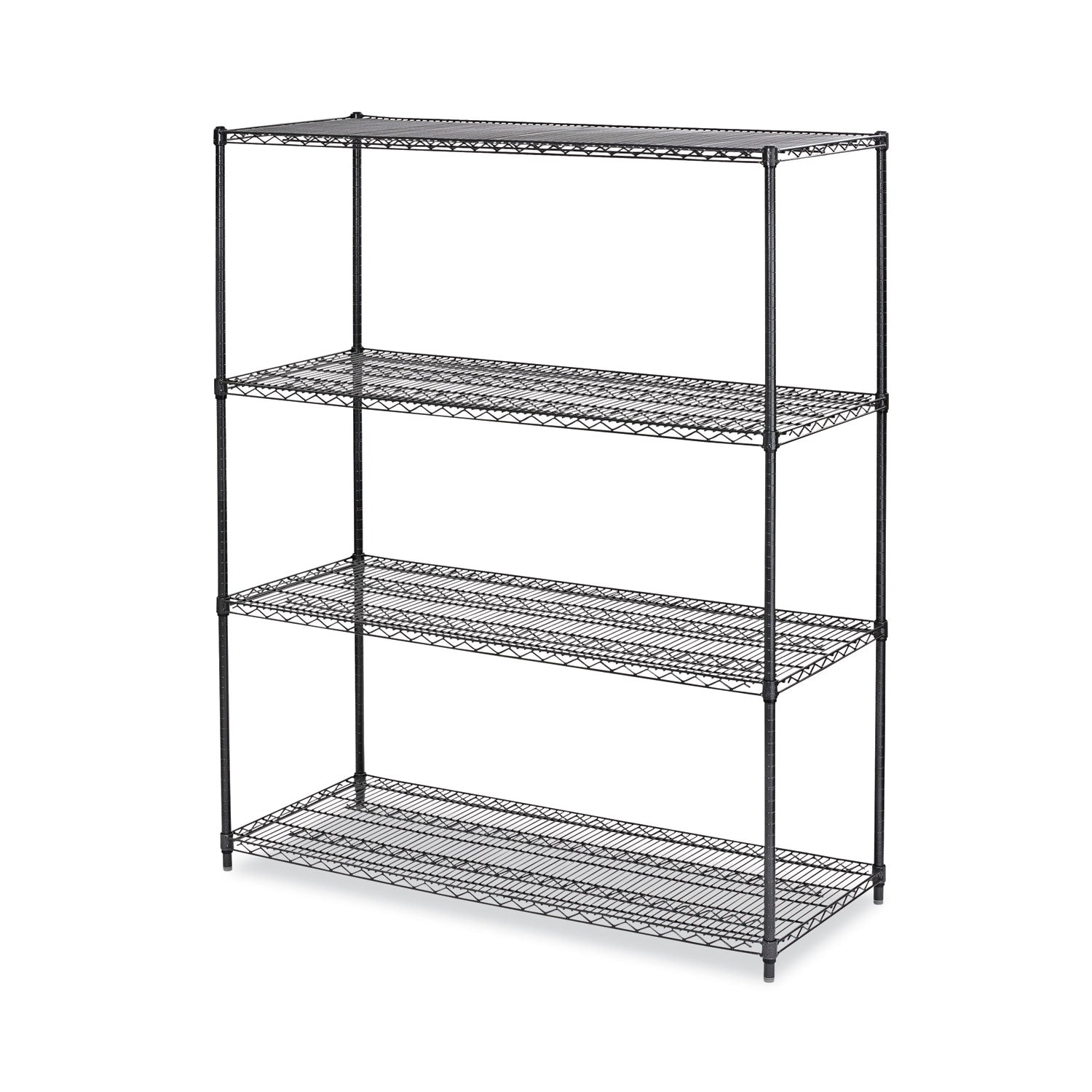 all-purpose-wire-shelving-starter-kit-four-shelf-60w-x-24d-x-72h-black-anthracite-plus_alesw206024ba - 1
