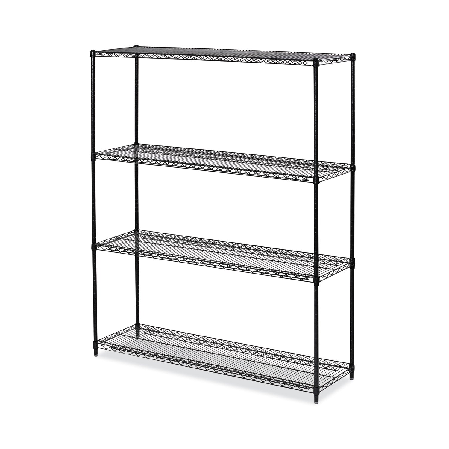 all-purpose-wire-shelving-starter-kit-four-shelf-60w-x-18d-x-72h-black-anthracite-plus_alesw206018ba - 1
