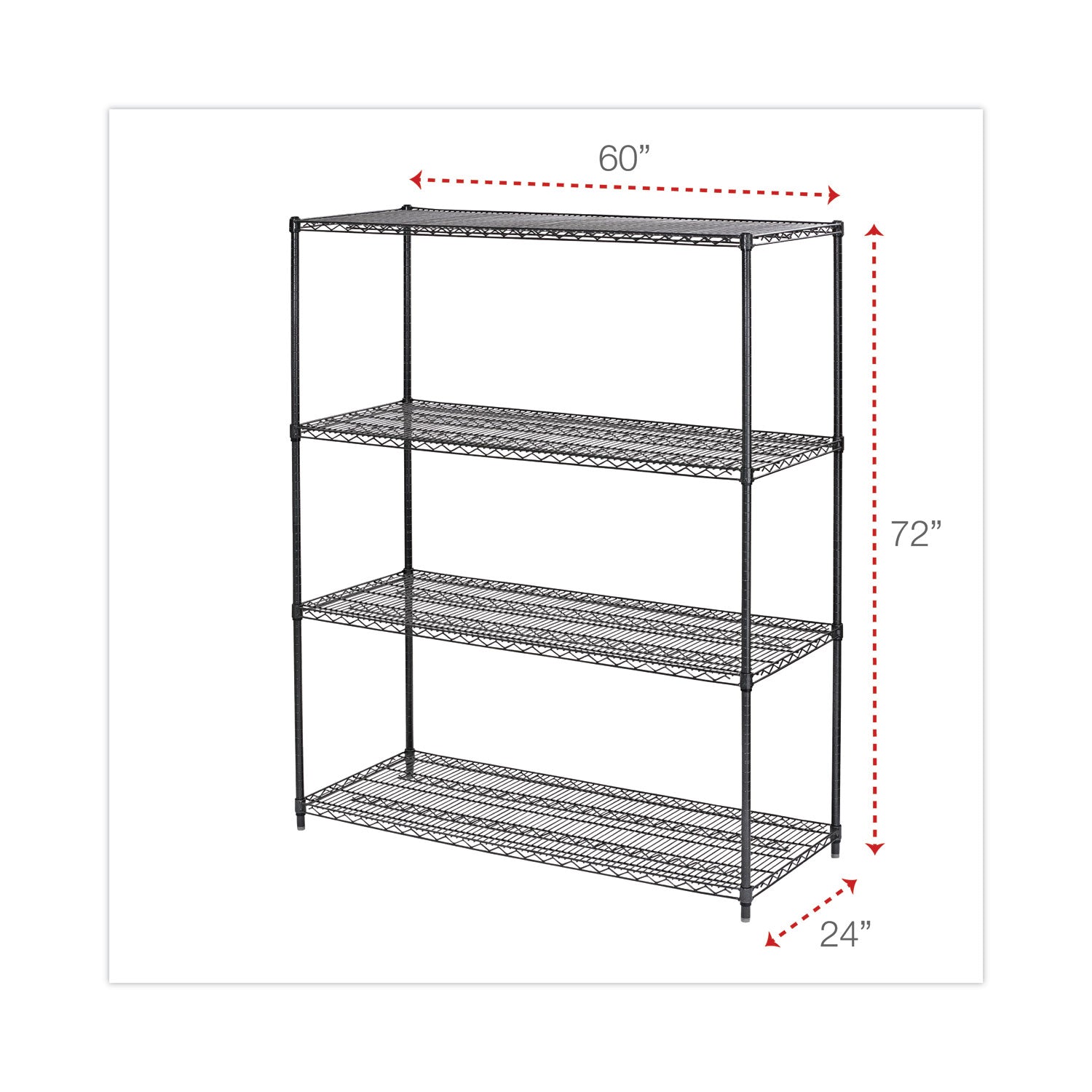 all-purpose-wire-shelving-starter-kit-four-shelf-60w-x-24d-x-72h-black-anthracite-plus_alesw206024ba - 2