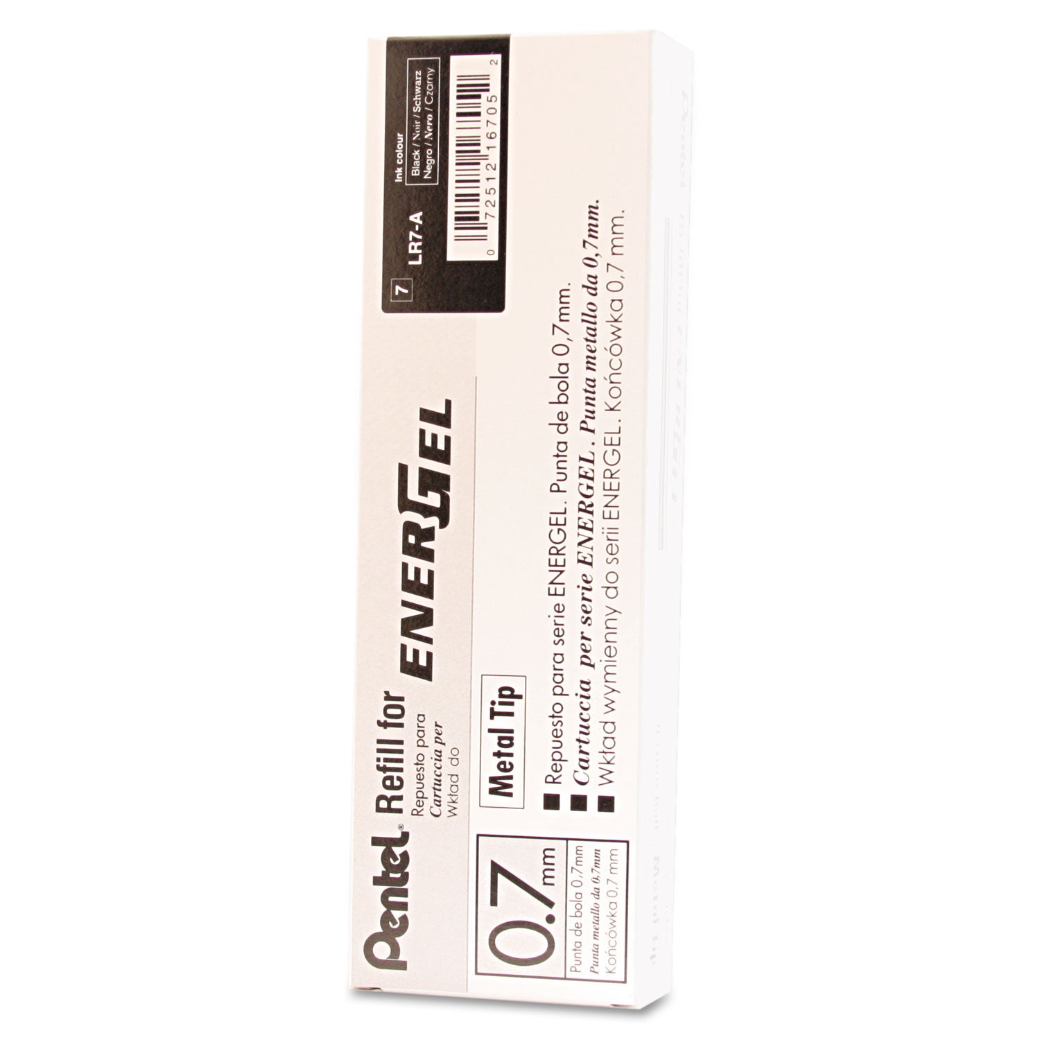 Refill for Pentel EnerGel Retractable Liquid Gel Pens, Medium Conical Tip, Black Ink -