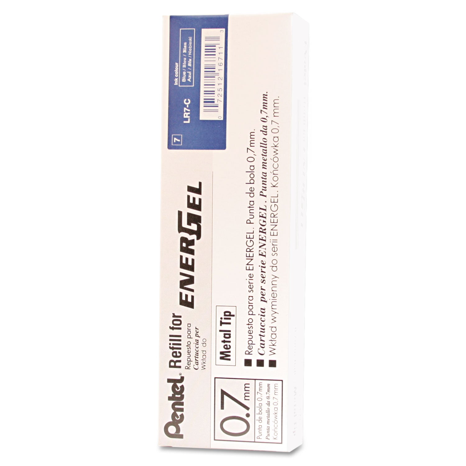 Refill for Pentel EnerGel Retractable Liquid Gel Pens, Medium Conical Tip, Blue Ink -