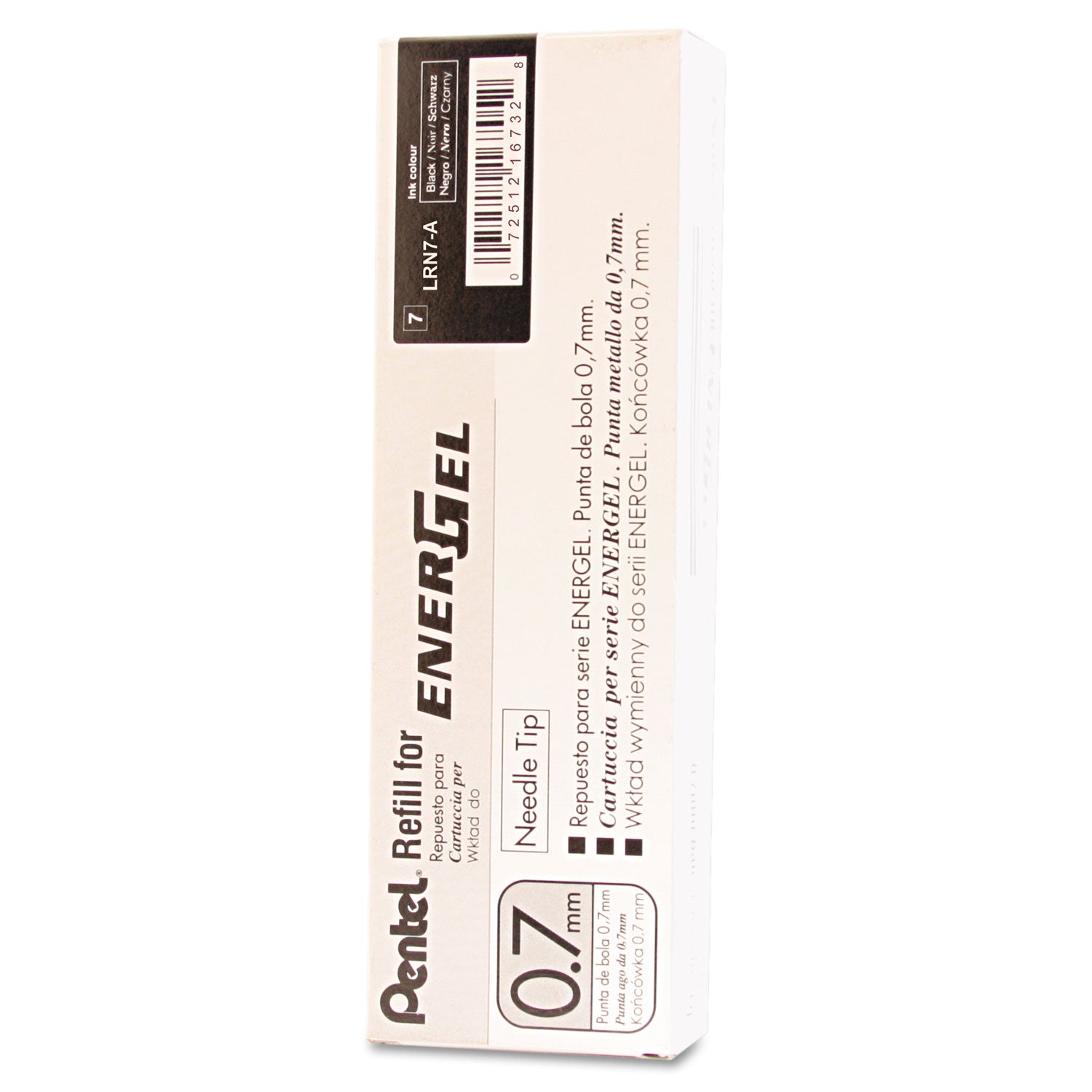 Refill for Pentel EnerGel Retractable Liquid Gel Pens, Medium Needle Tip, Black Ink -