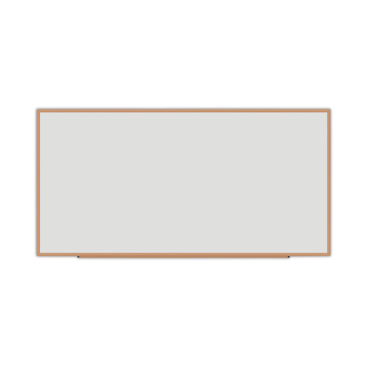 Deluxe Melamine Dry Erase Board, 96 x 48, Melamine White Surface, Oak Fiberboard Frame -