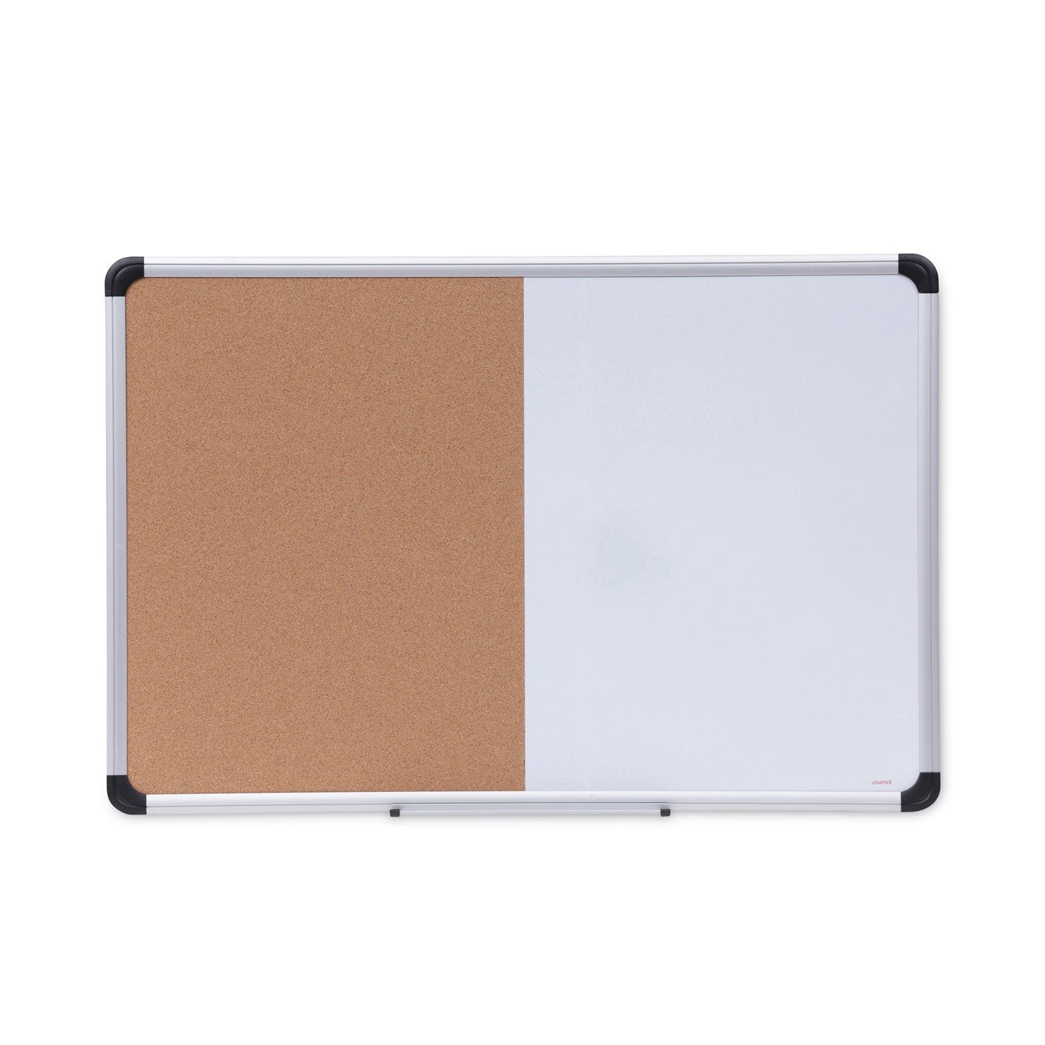 Cork/Dry Erase Board, Melamine, 36 x 24, Tan/White Surface, Gray/Black Aluminum/Plastic Frame -