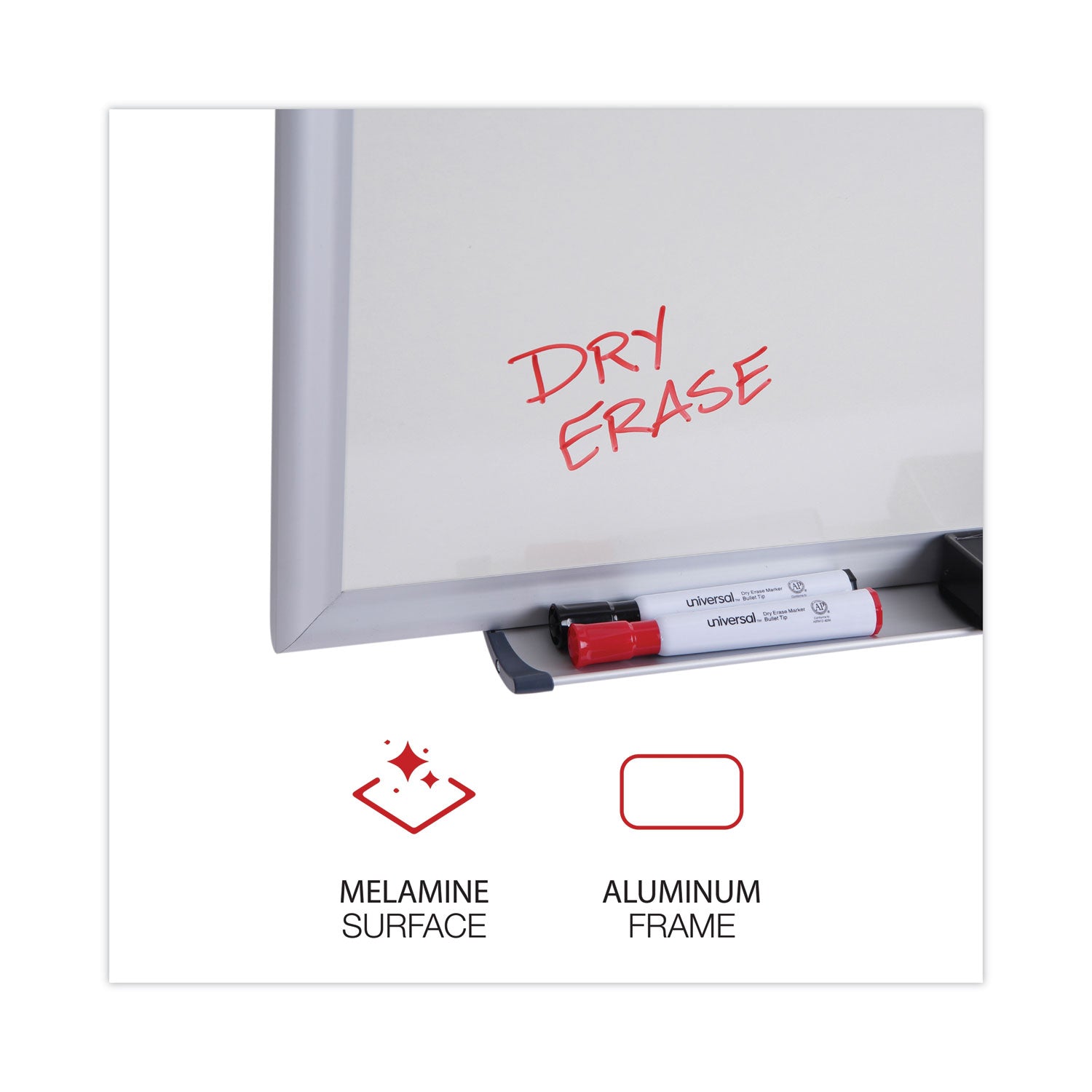 deluxe-melamine-dry-erase-board-48-x-36-melamine-white-surface-silver-aluminum-frame_unv44636 - 2
