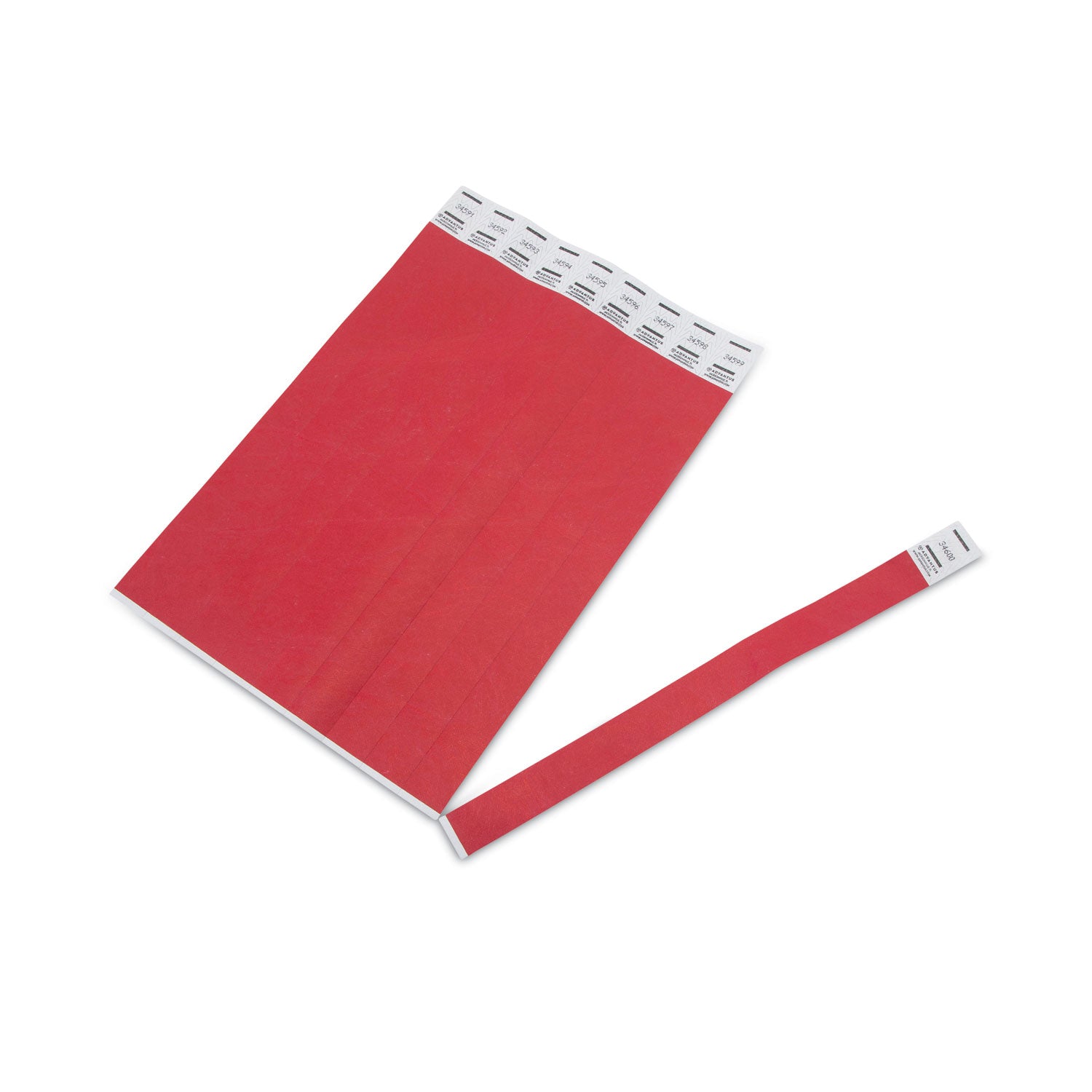 Crowd Management Wristbands, Sequentially Numbered, 9.75" x 0.75", Red, 500/Pack -