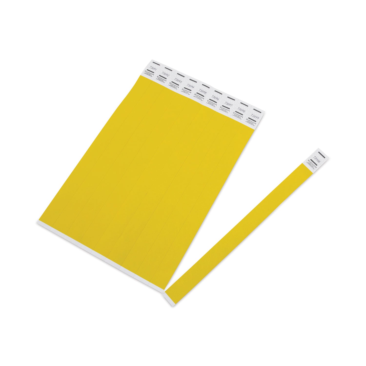 Crowd Management Wristbands, Sequentially Numbered, 10" x 0.75", Yellow, 100/Pack -