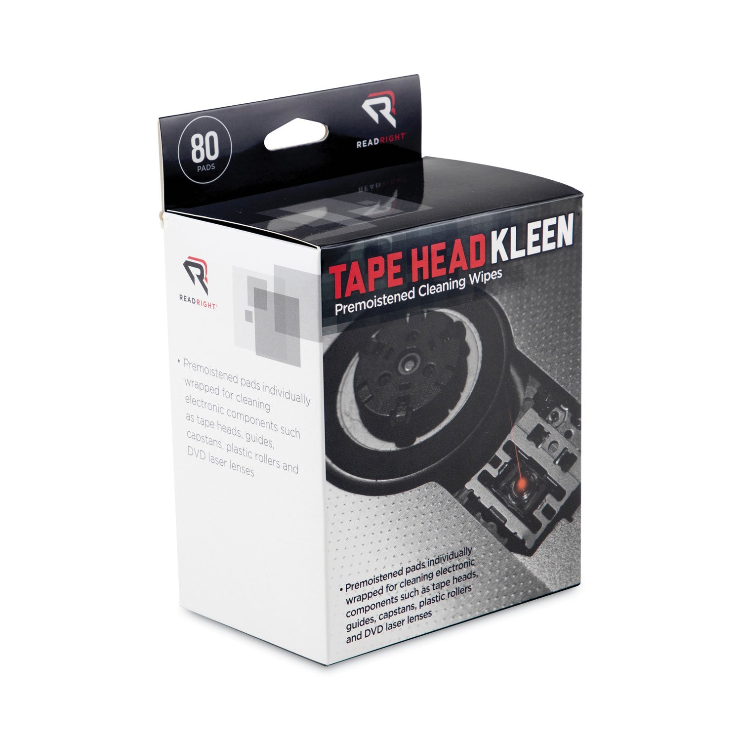 Tape Head Kleen Pad, Individually Sealed Pads, 5 x 5, 80/Box -