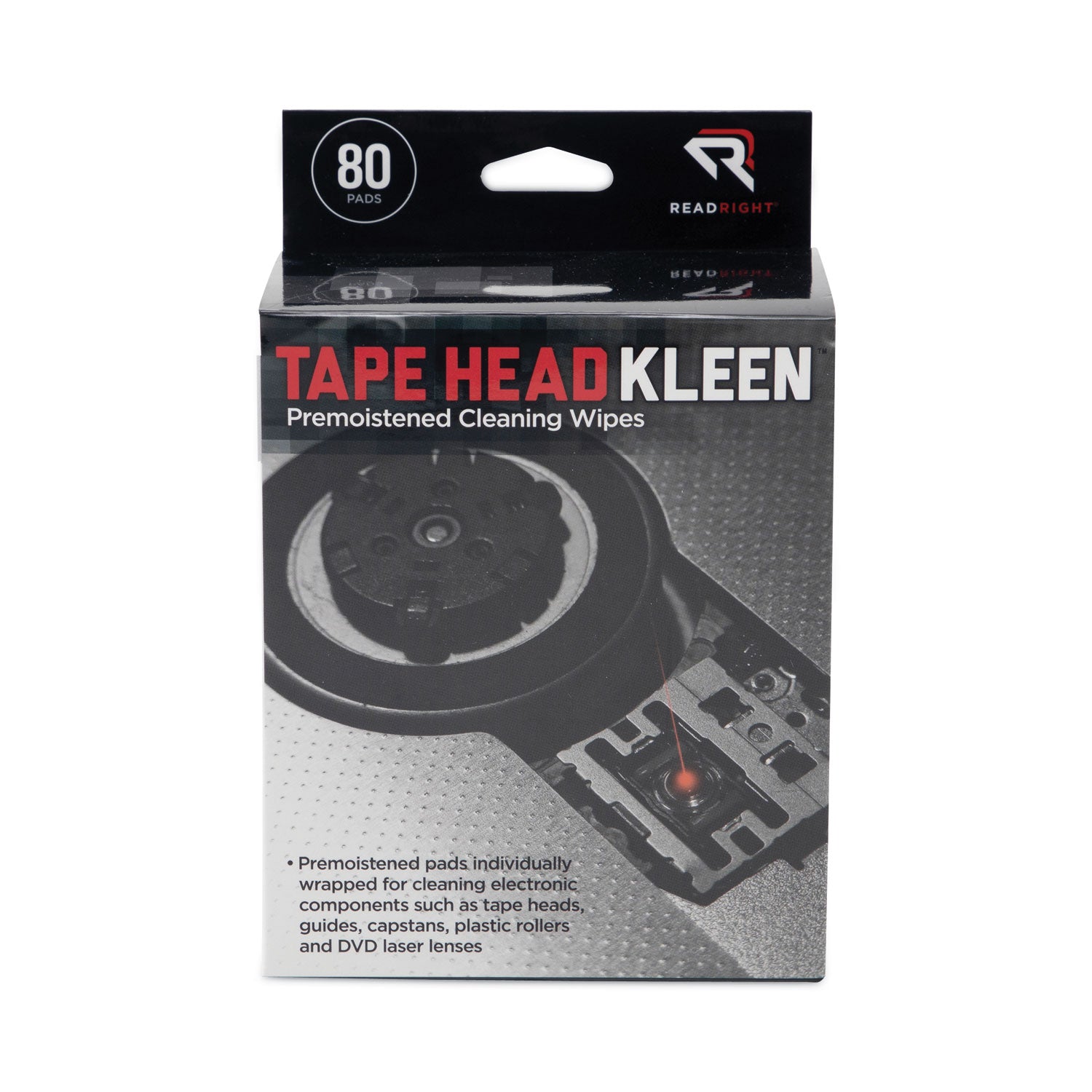 Tape Head Kleen Pad, Individually Sealed Pads, 5 x 5, 80/Box -