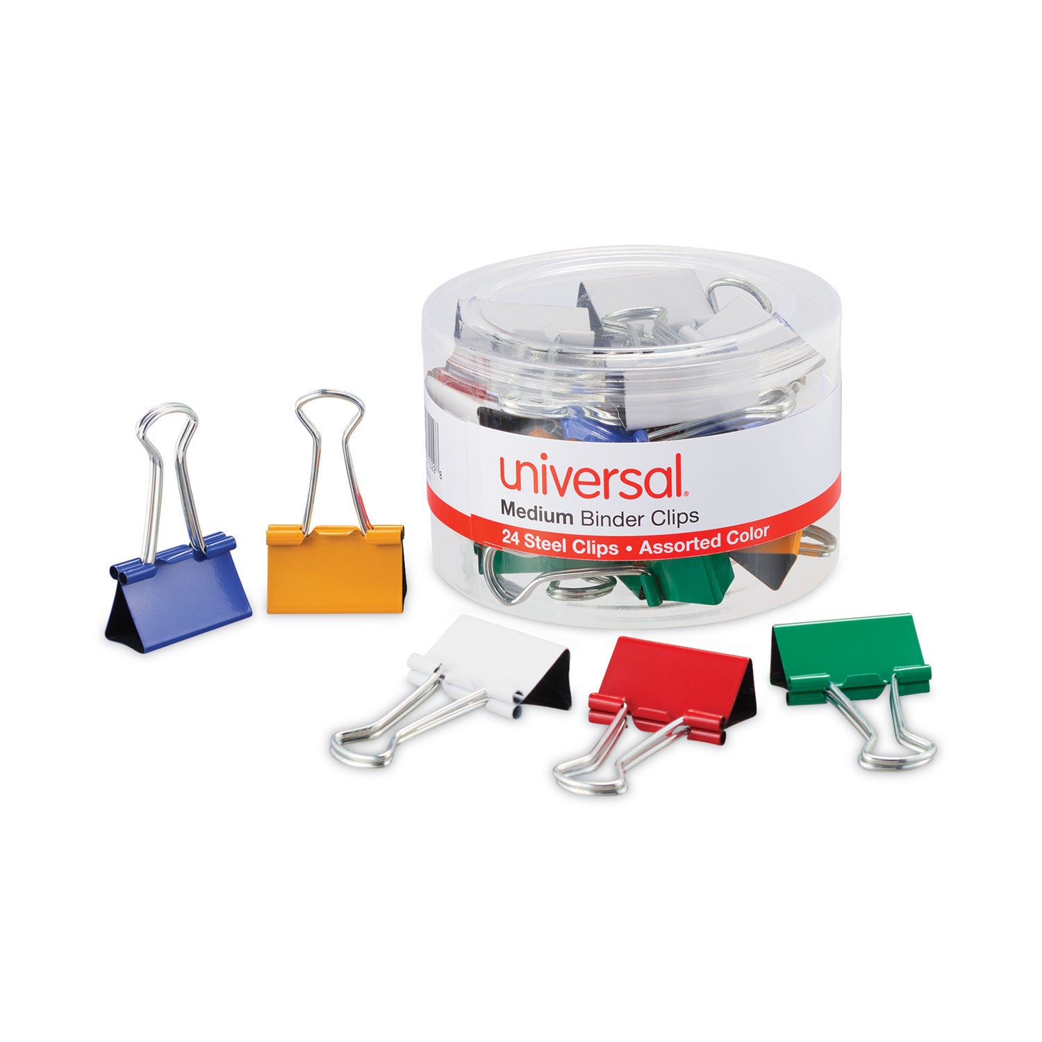 binder-clips-with-storage-tub-medium-assorted-colors-24-pack_unv31029 - 2