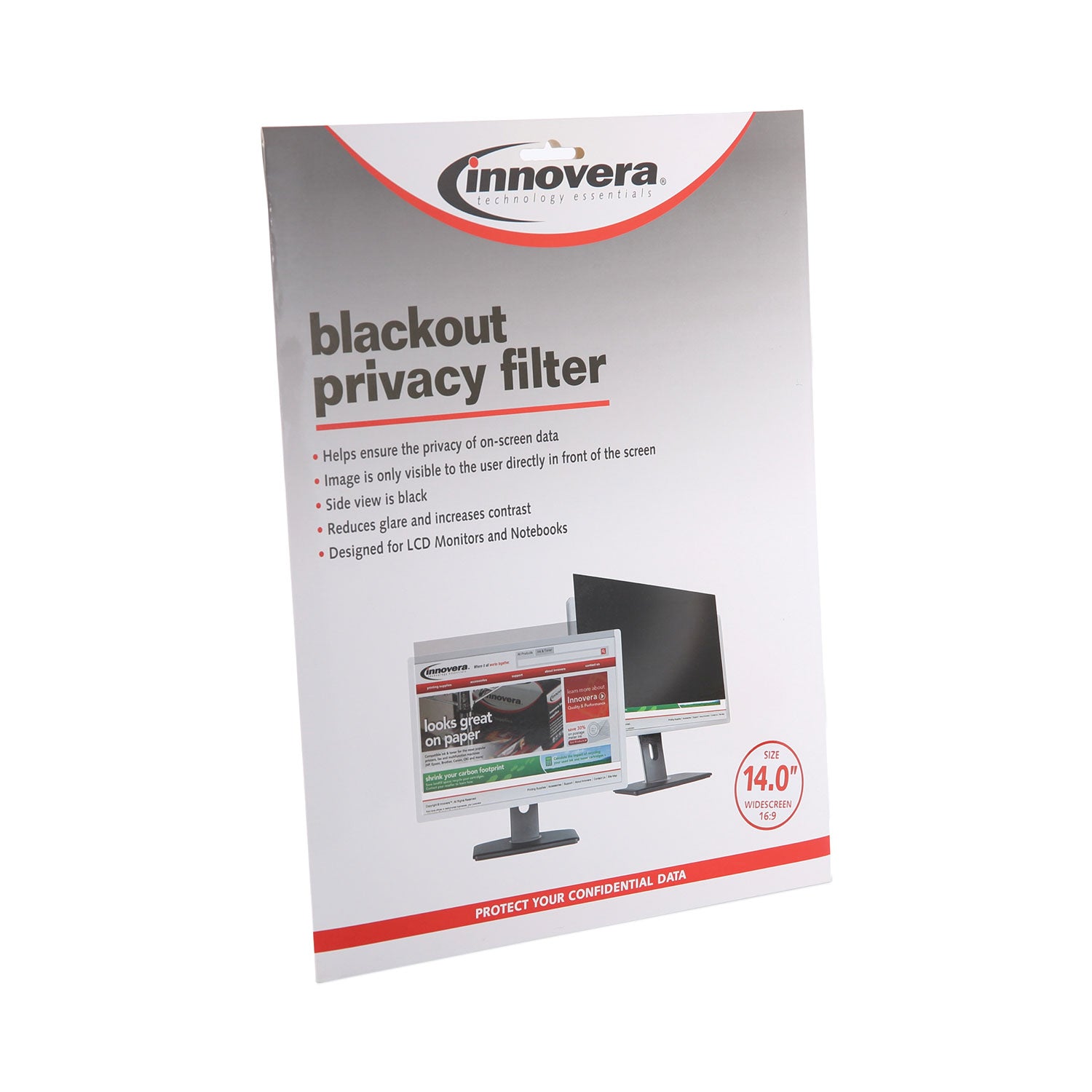 Blackout Privacy Filter for 14" Widescreen Laptop, 16:9 Aspect Ratio -