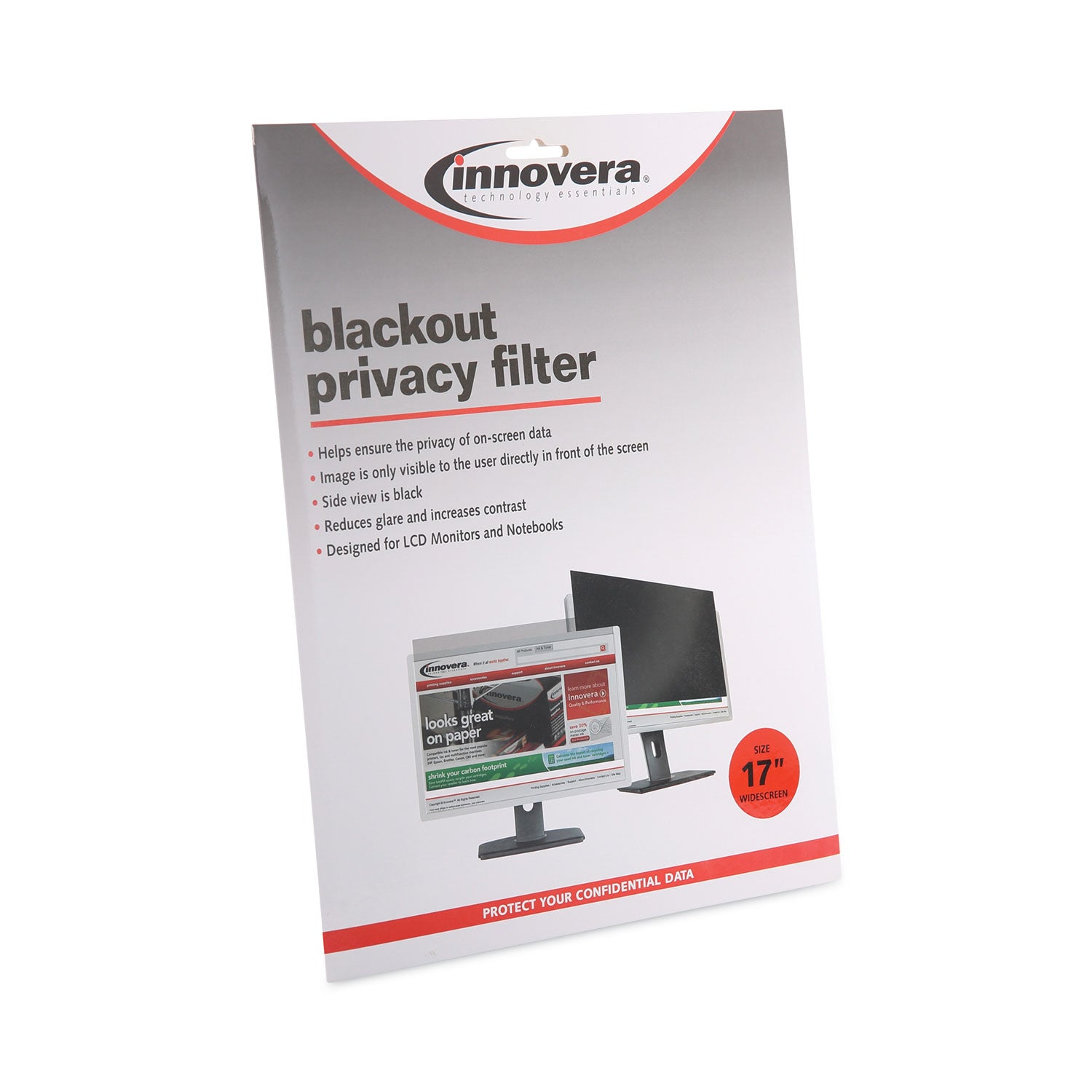 Blackout Privacy Filter for 17" Widescreen Flat Panel Monitor/Laptop, 16:10 Aspect Ratio -