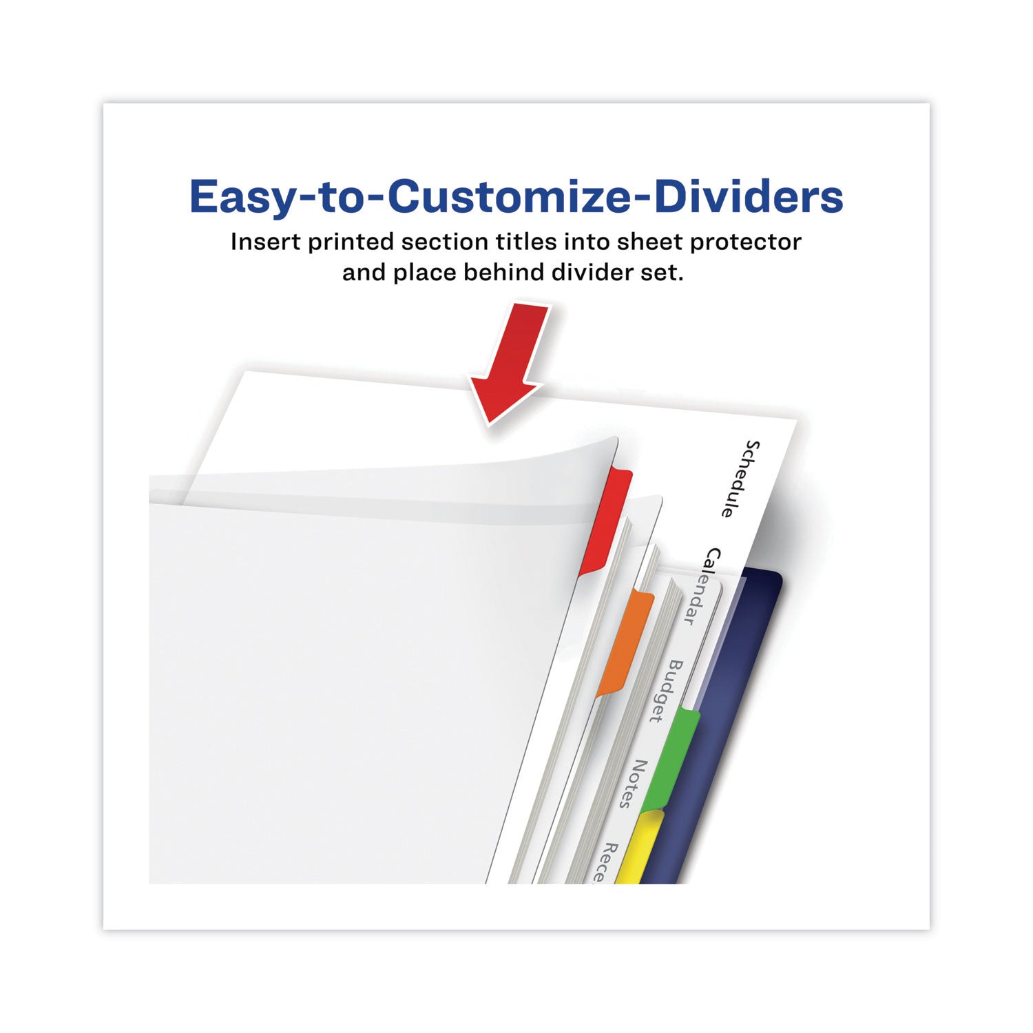Clear Easy View Plastic Dividers with Multicolored Tabs and Sheet Protector, 8-Tab, 11 x 8.5, Clear, 1 Set -