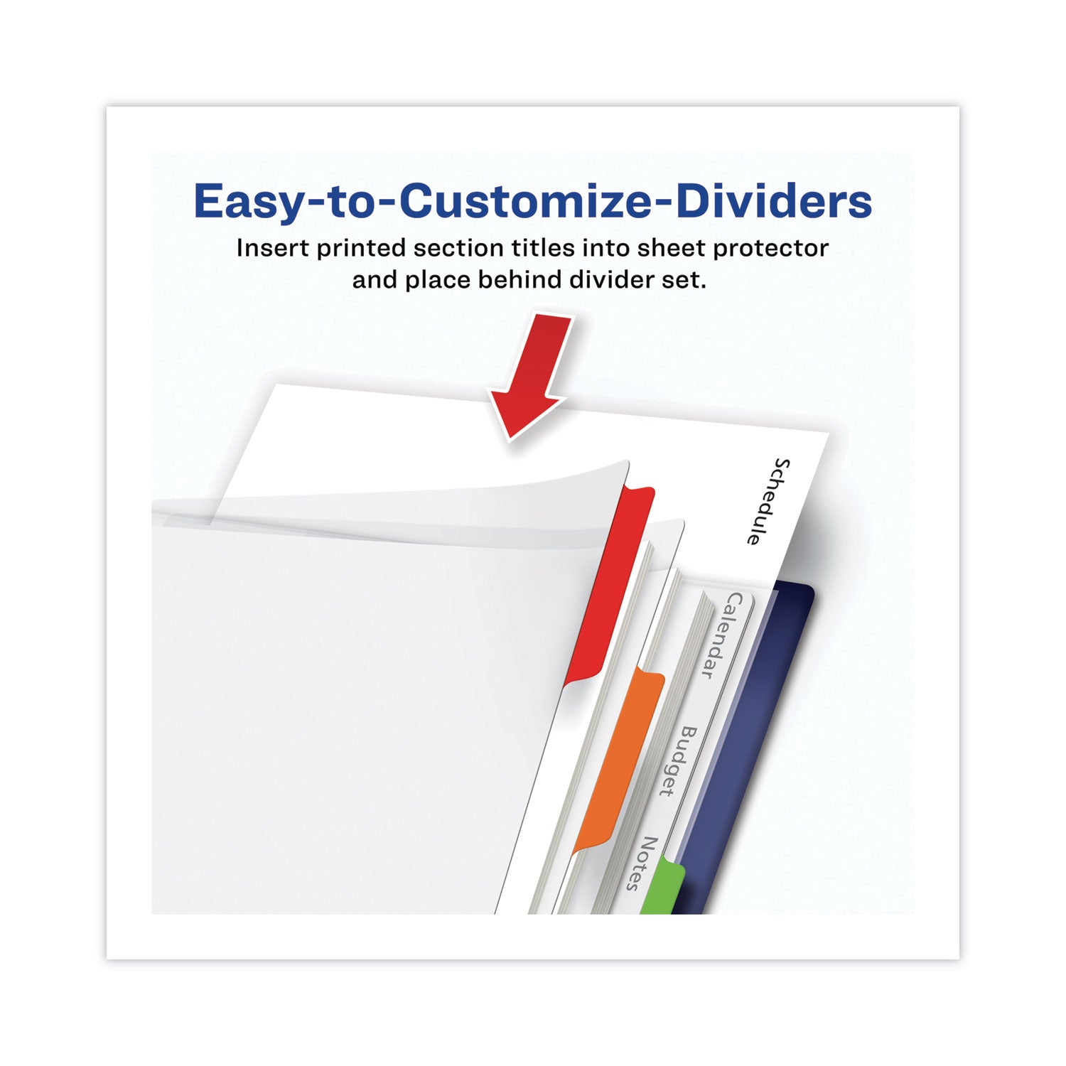 Clear Easy View Plastic Dividers with Multicolored Tabs and Sheet Protector, 5-Tab, 11 x 8.5, Clear, 1 Set -