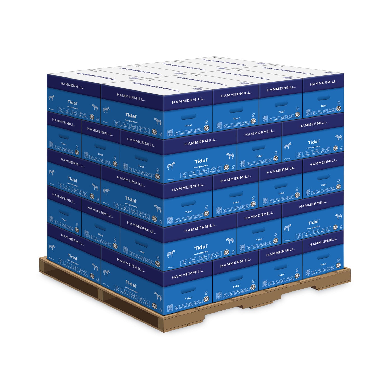 Tidal Print Paper, 92 Bright, 20 lb Bond Weight, 8.5 x 11, White, 500 Sheets/Ream, 10 Reams/Carton, 40 Cartons/Pallet -