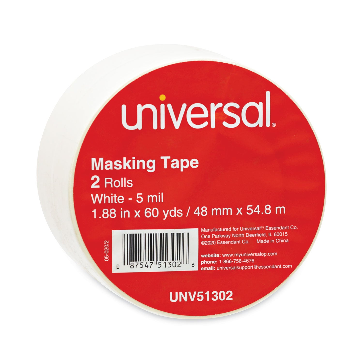 General-Purpose Masking Tape, 3" Core, 48 mm x 54.8 m, Beige, 2/Pack -