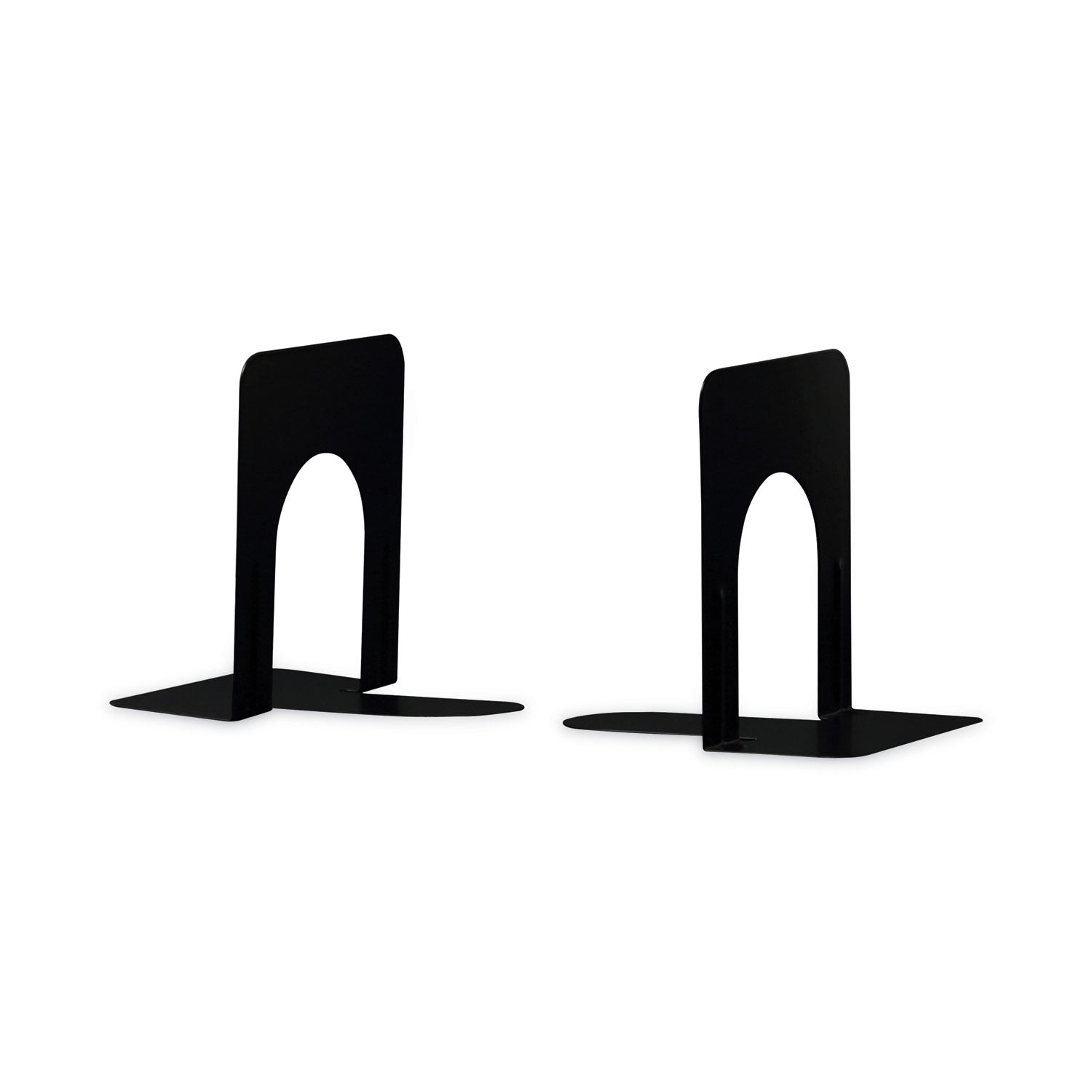 Economy Bookends, Standard, 4.75 x 5.25 x 5, Heavy Gauge Steel, Black, 1 Pair -