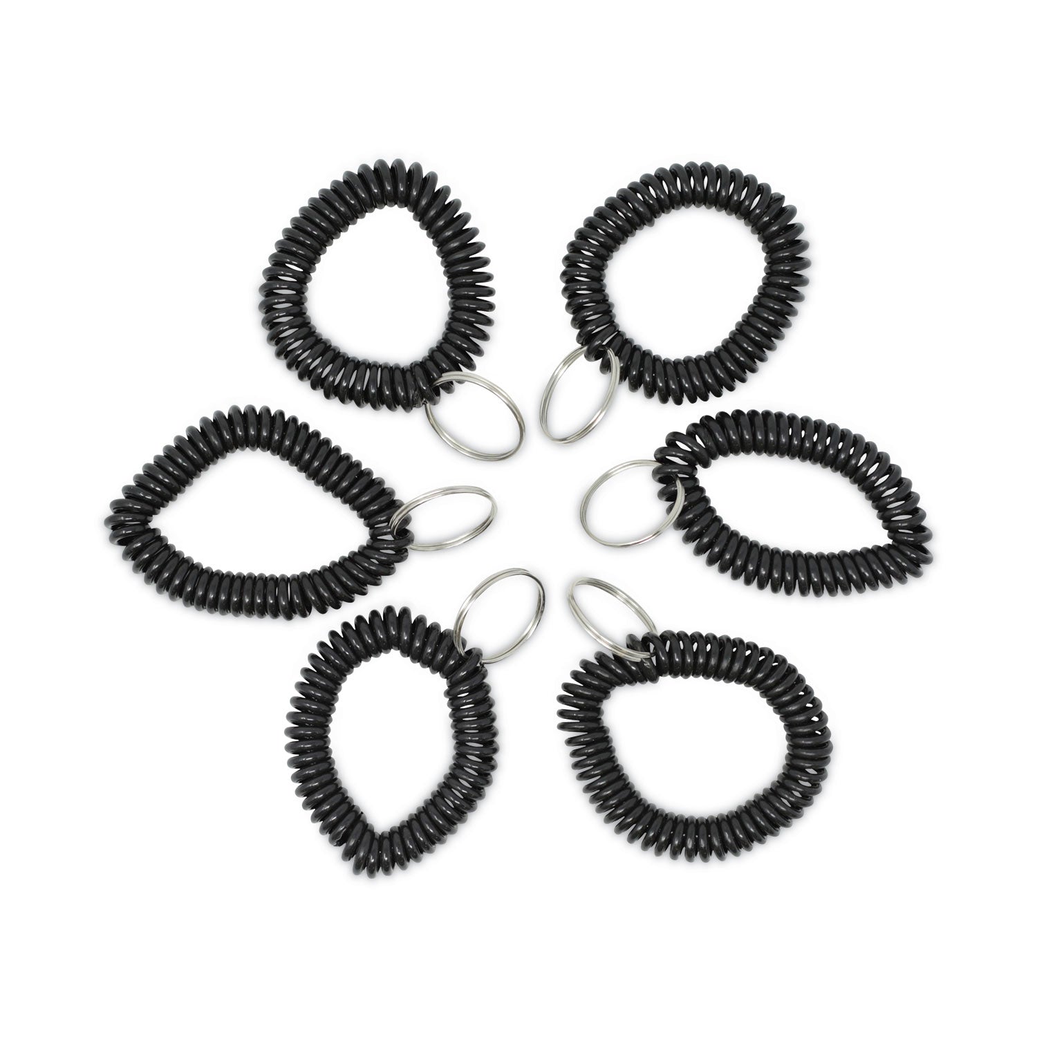 wrist-coil-plus-key-ring-plastic-black-6-pack_unv56050 - 1