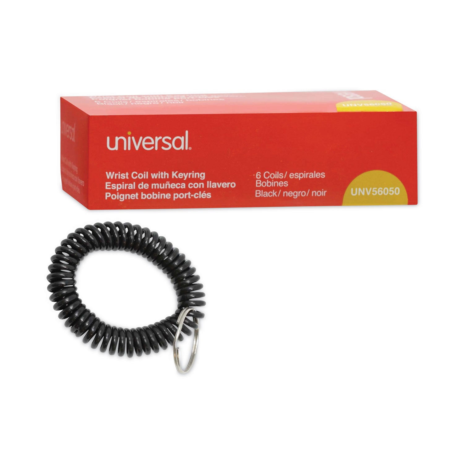 wrist-coil-plus-key-ring-plastic-black-6-pack_unv56050 - 2