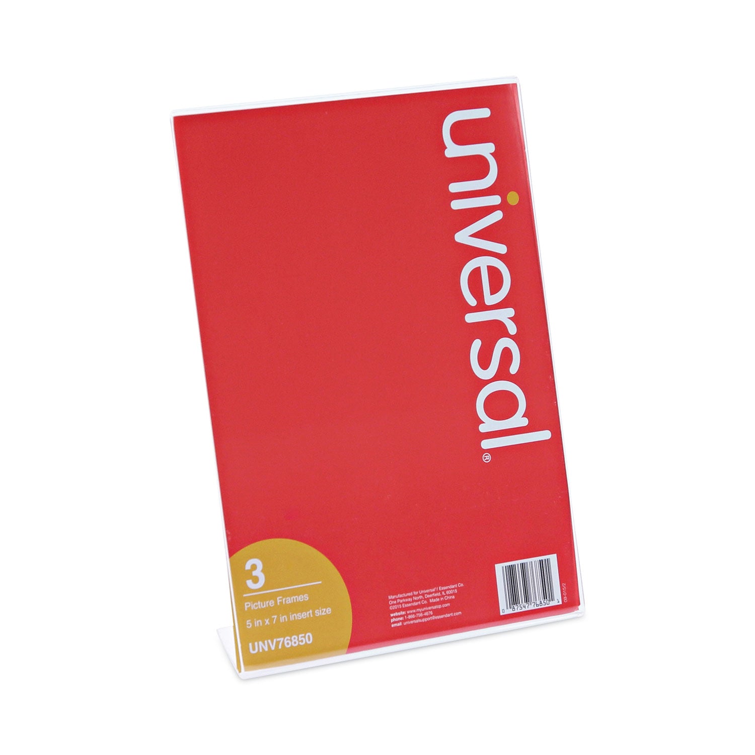 Clear L-Style Freestanding Frame, 5 x 7 Insert, 3/Pack -