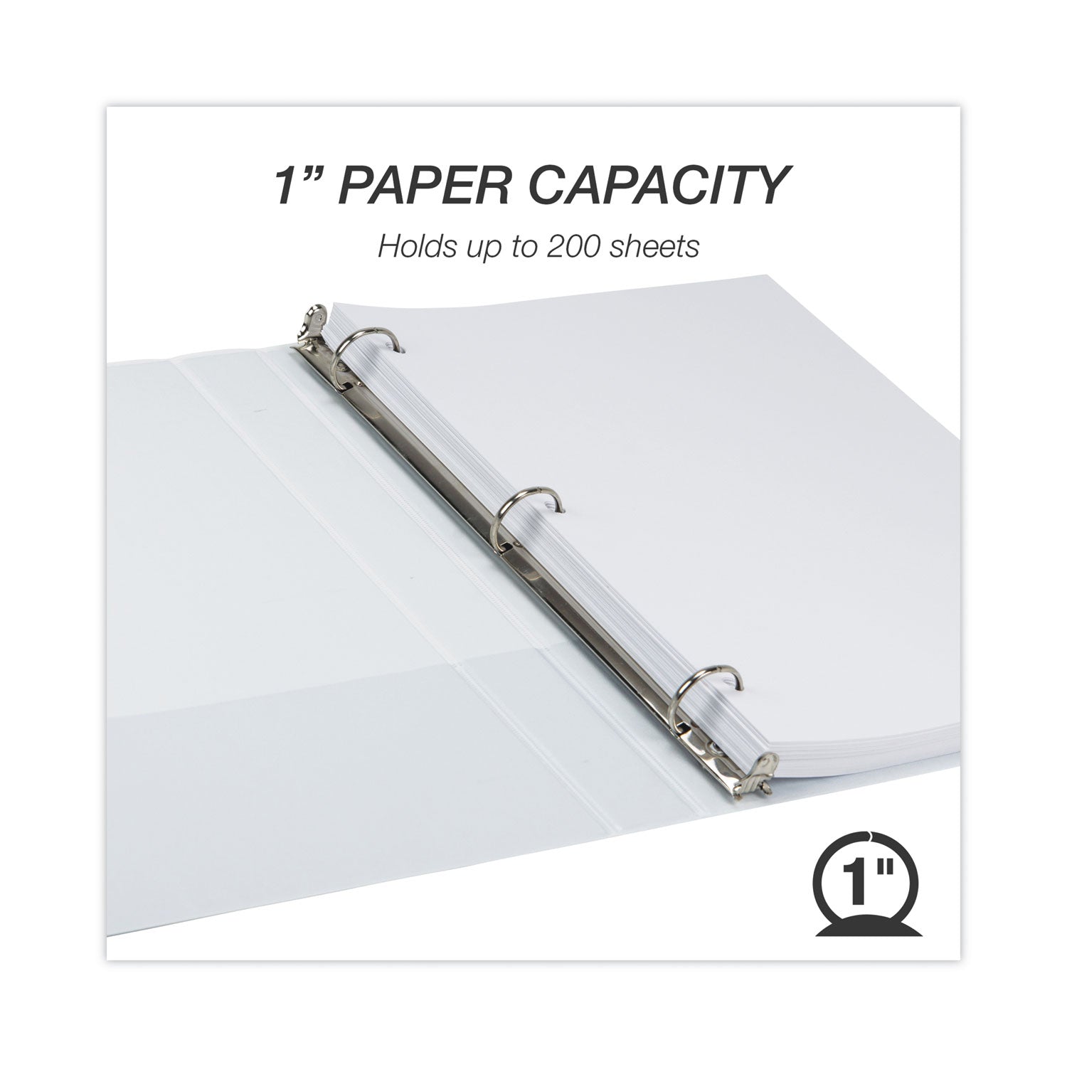 Earth's Choice Plant-Based Round Ring View Binder, 3 Rings, 1" Capacity, 11 x 8.5, White -