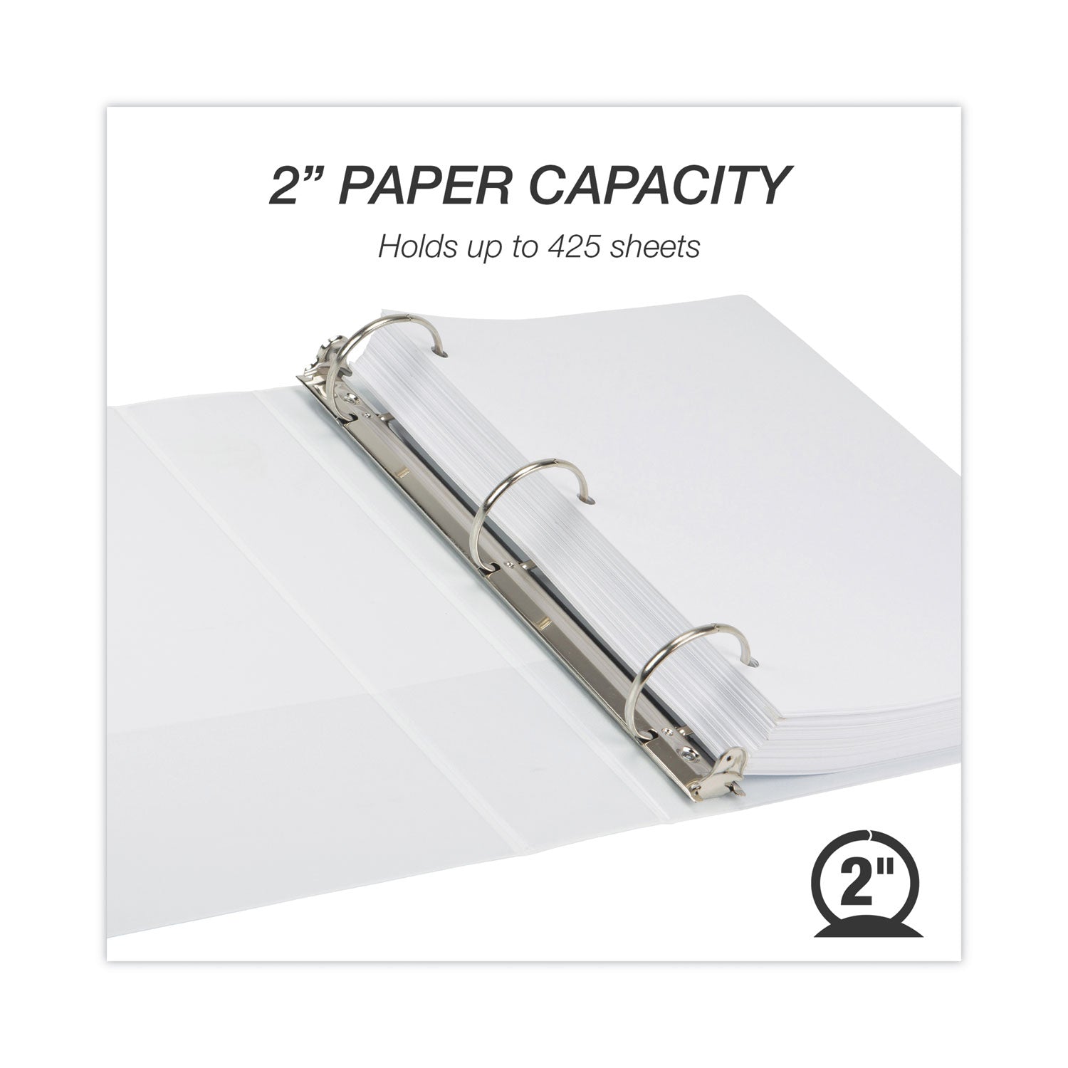 Earth's Choice Plant-Based Round Ring View Binder, 3 Rings, 2" Capacity, 11 x 8.5, White -