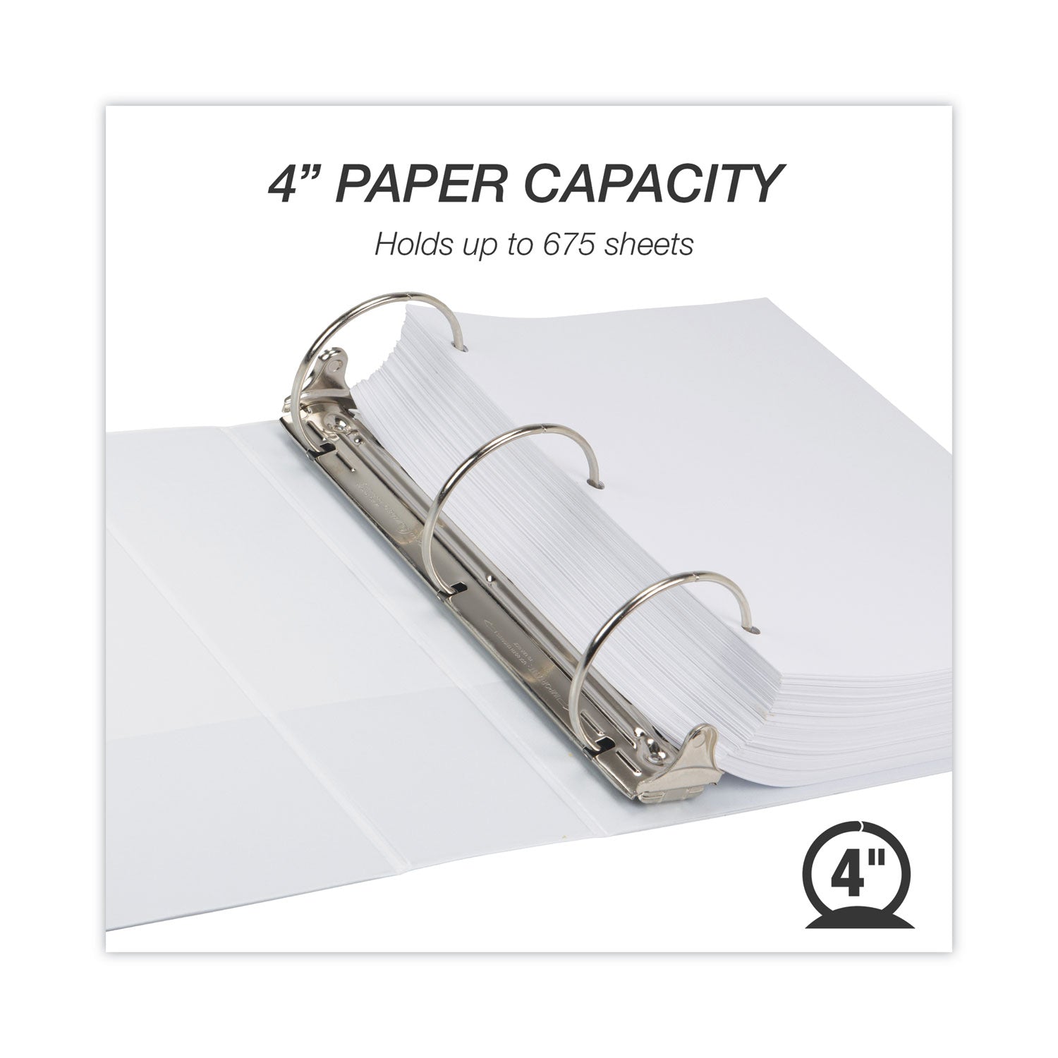 Earth's Choice Plant-Based Round Ring View Binder, 3 Rings, 4" Capacity, 11 x 8.5, White -
