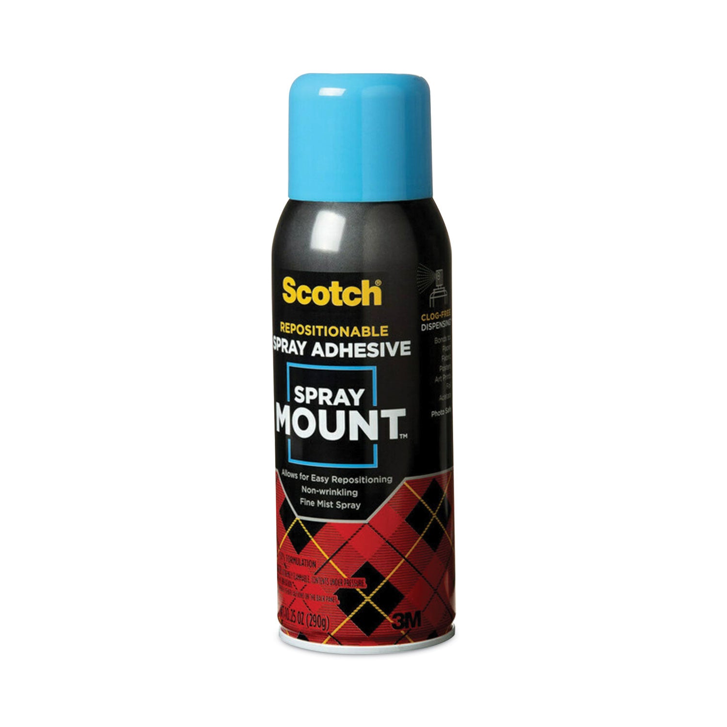 Spray Mount Repositionable Adhesive, 10.25 oz, Dries Clear -