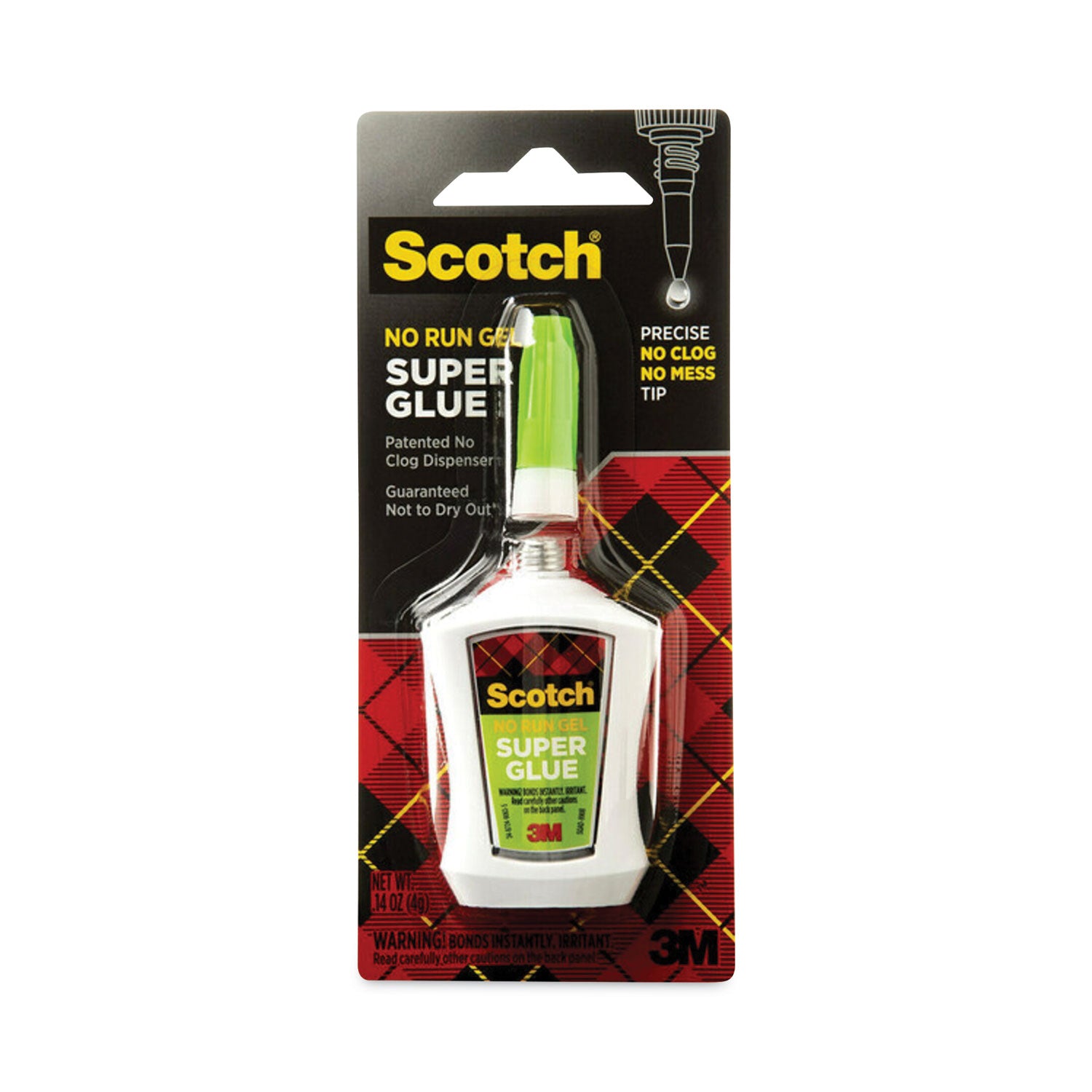 Super Glue No-Run Gel with Precision Applicator, 0.14 oz, Dries Clear -