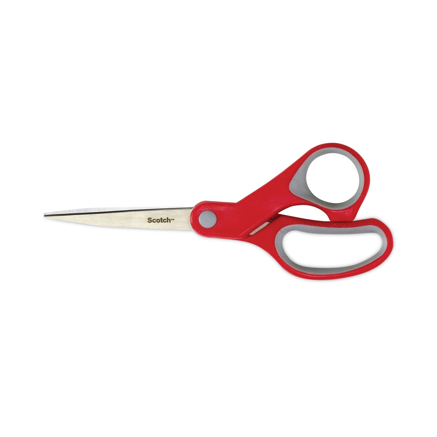 Multi-Purpose Scissors, 8" Long, 3.38" Cut Length, Gray/Red Straight Handle -
