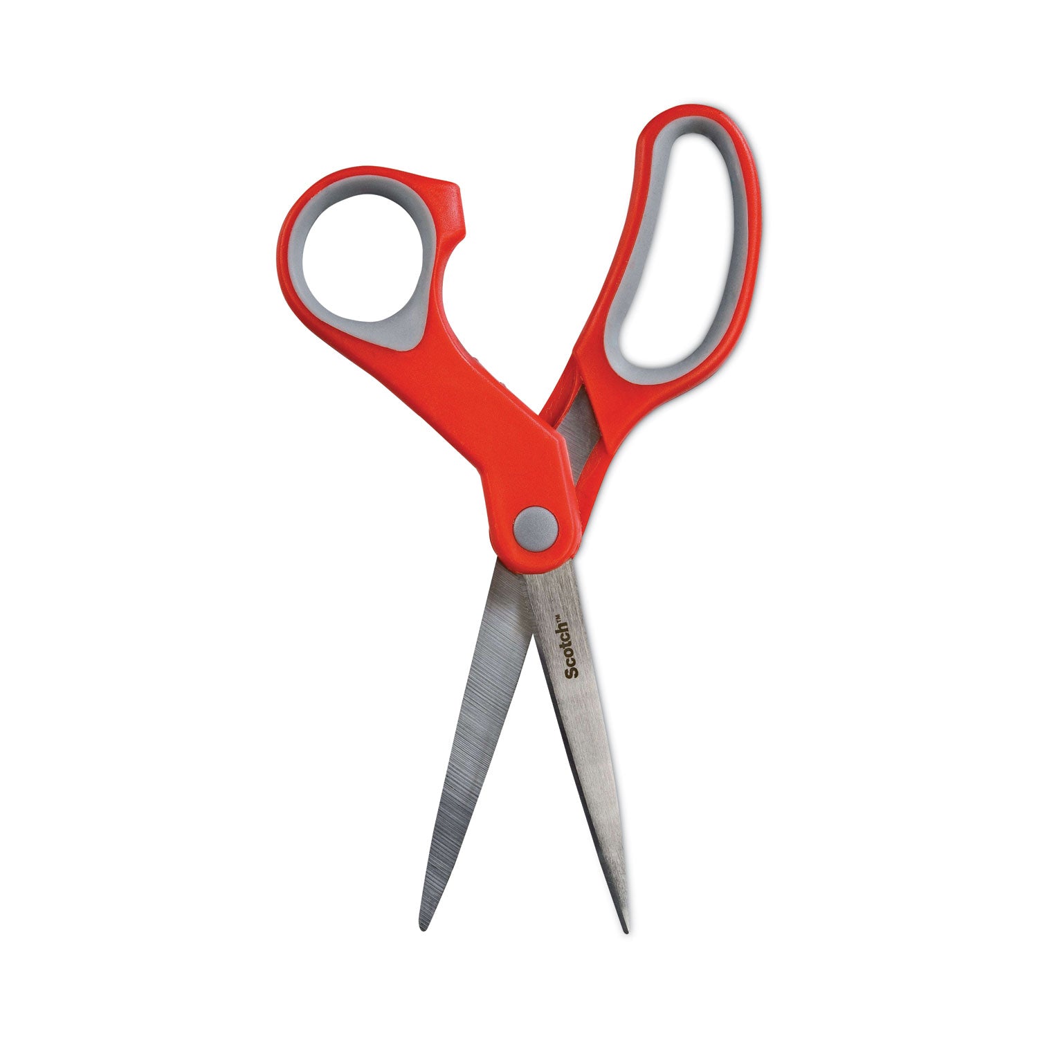 Multi-Purpose Scissors, 8" Long, 3.38" Cut Length, Gray/Red Straight Handle -