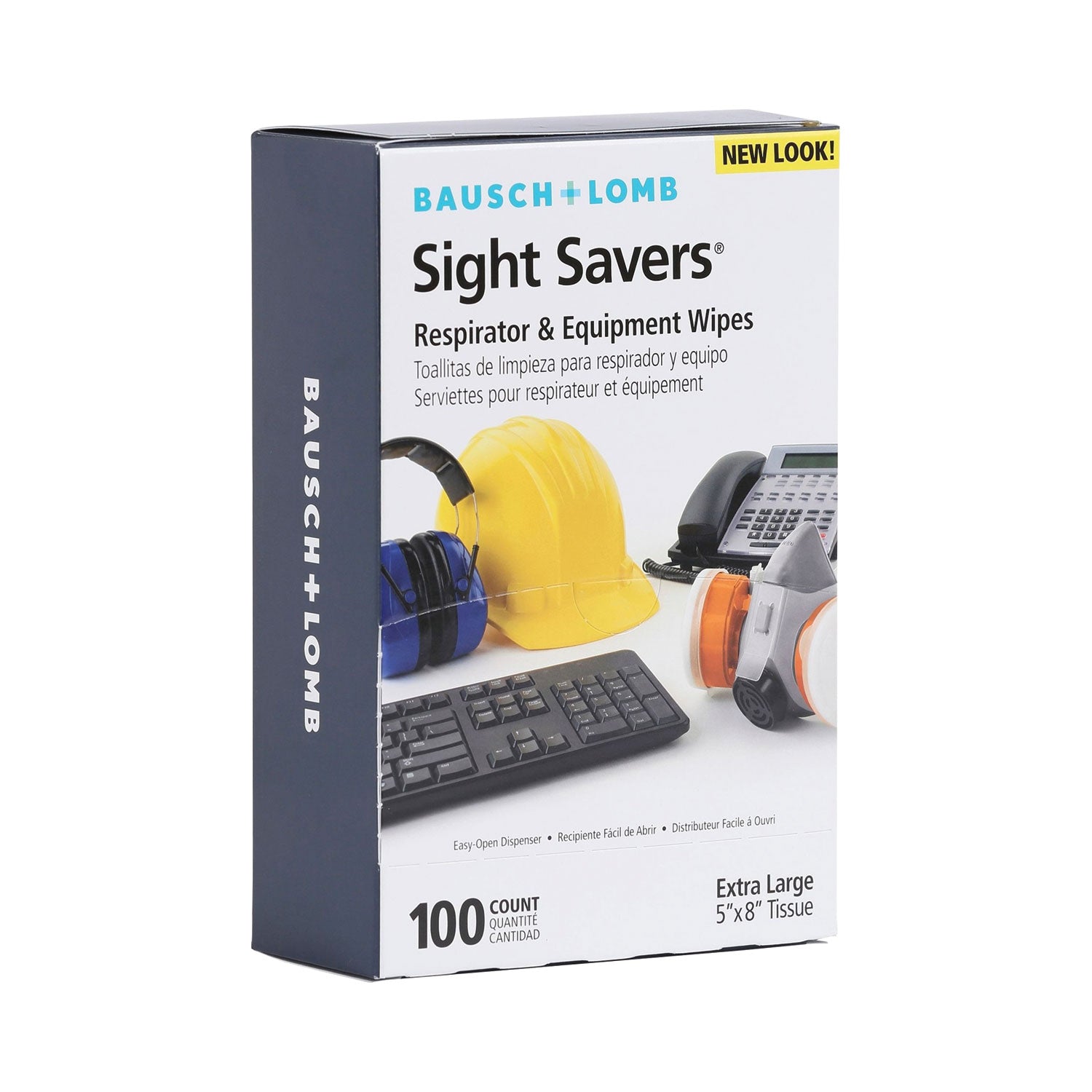 Antibacterial Office Equipment Wet Wipes, Cloth, 5 x 8, Unscented, White, 100/Box -