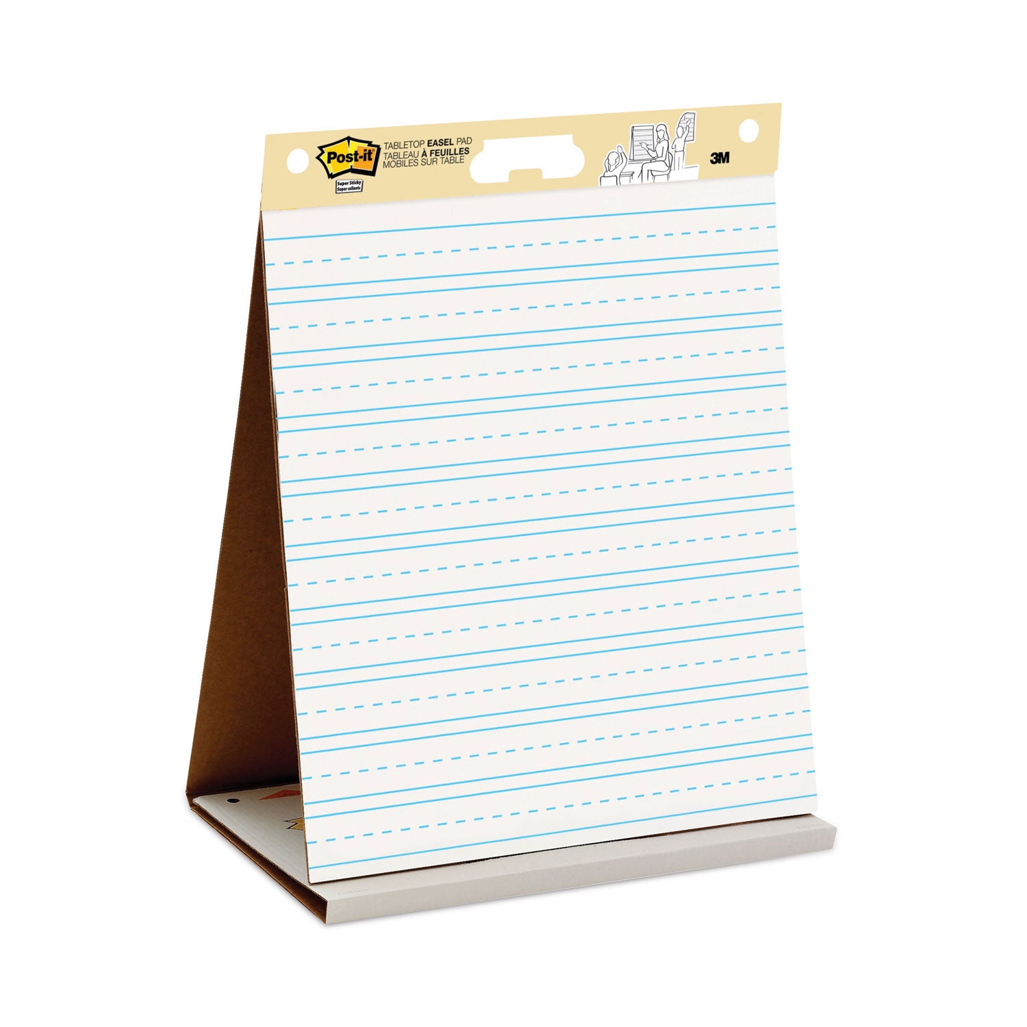 Self-Stick Tabletop Easel Pad with Command Strips, Presentation Format (1.5" Rule), 20 x 23, White, 20 Sheets -