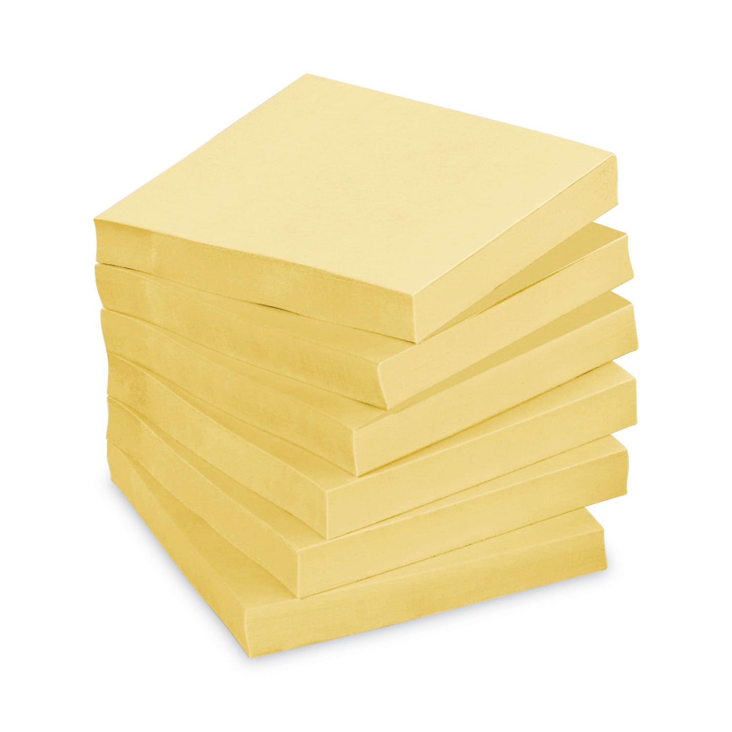 Original Recycled Note Pad Cabinet Pack, 3" x 3", Canary Yellow, 75 Sheets/Pad, 24 Pads/Pack -