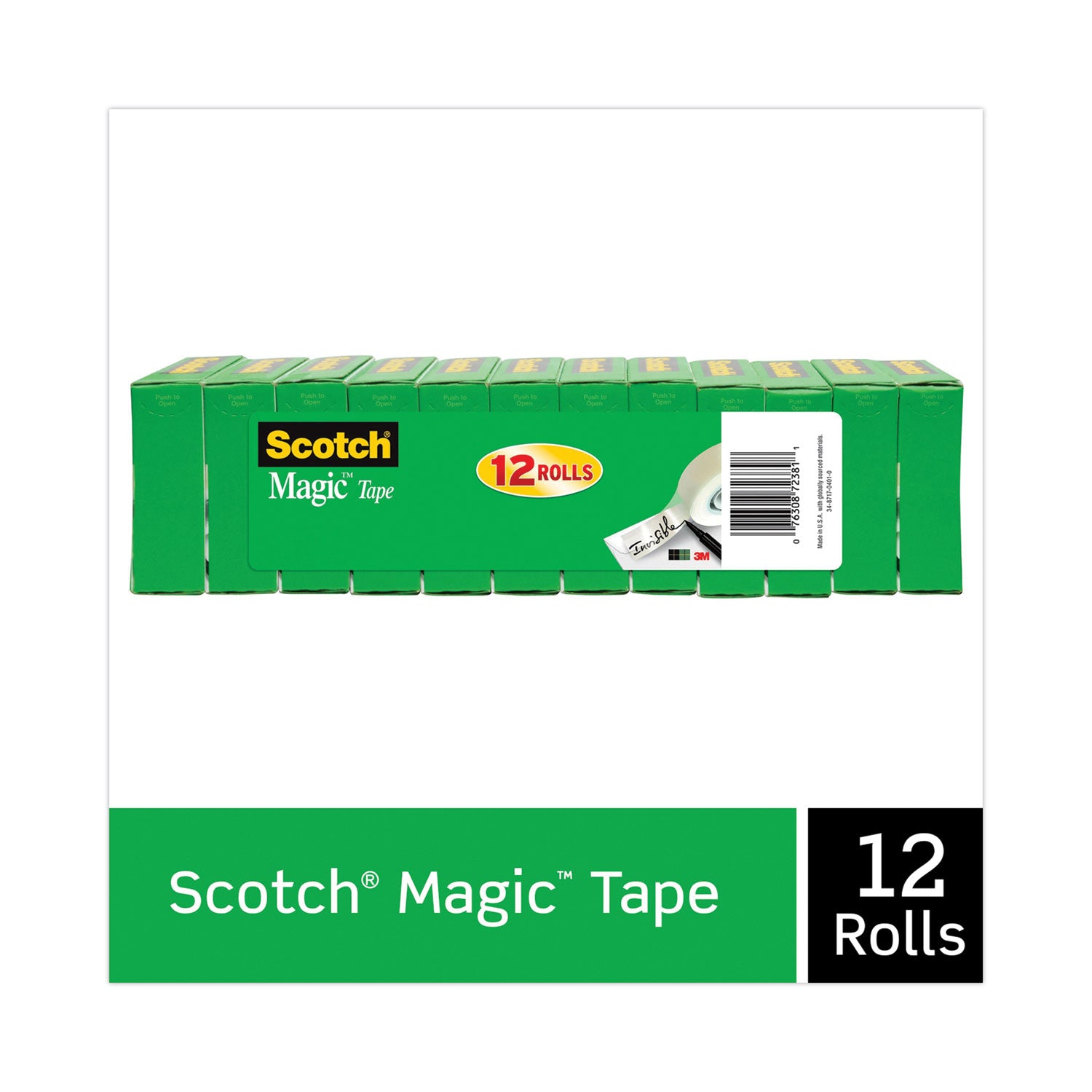 clip-dispenser-value-pack-with-12-rolls-of-tape-1-core-plastic-charcoal_mmm810k12c19 - 2