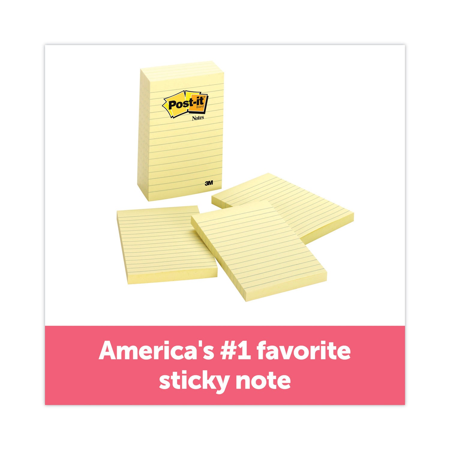 Original Pads in Canary Yellow, Note Ruled, 4" x 6", 100 Sheets/Pad, 5 Pads/Pack -