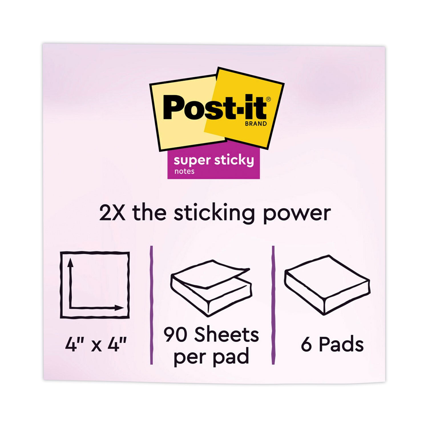 Recycled Notes in Wanderlust Pastels Collection Colors, Note Ruled, 4" x 4", 90 Sheets/Pad, 6 Pads/Pack -