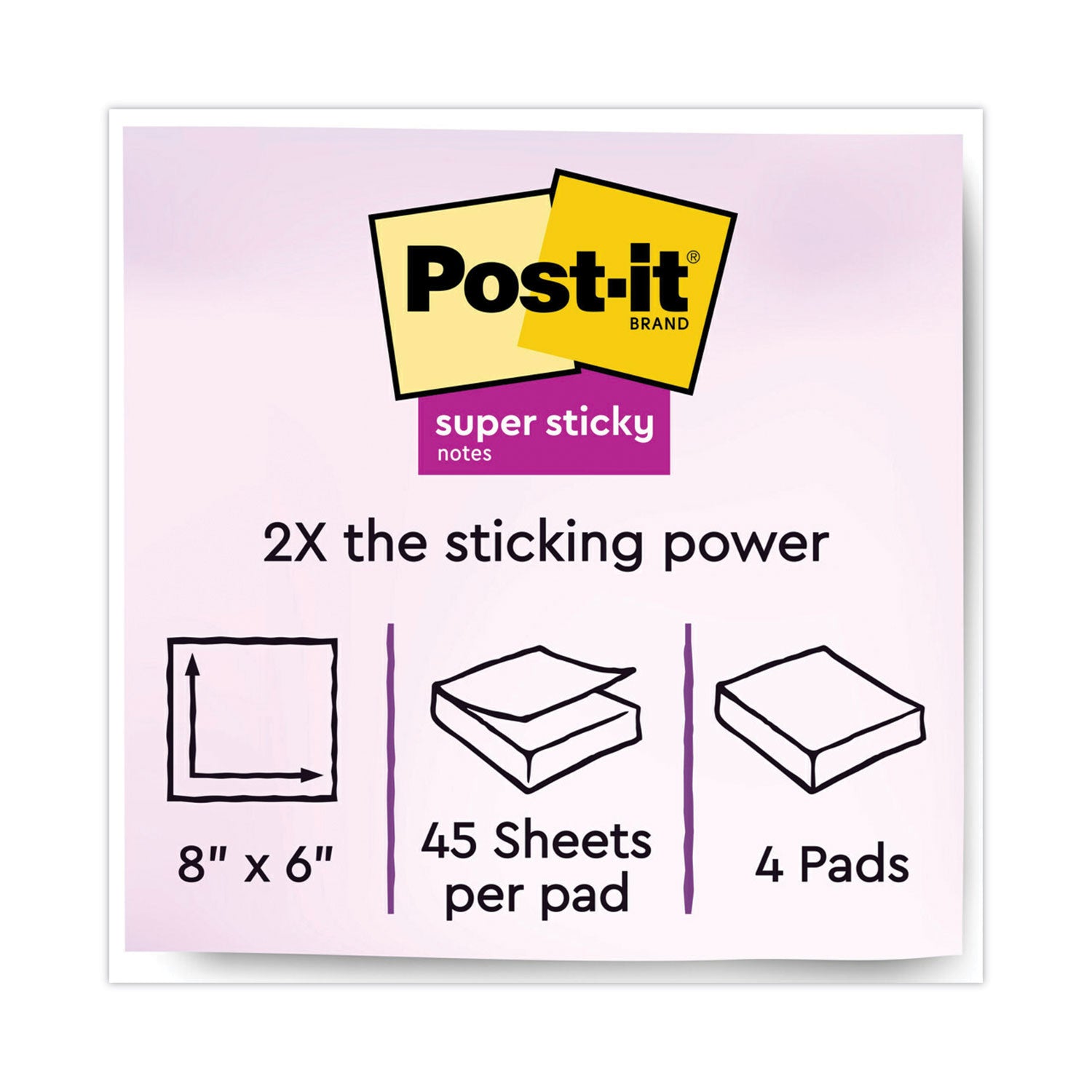 Meeting Notes in Energy Boost Collection Colors, 8" x 6", 45 Sheets/Pad, 4 Pads/Pack -