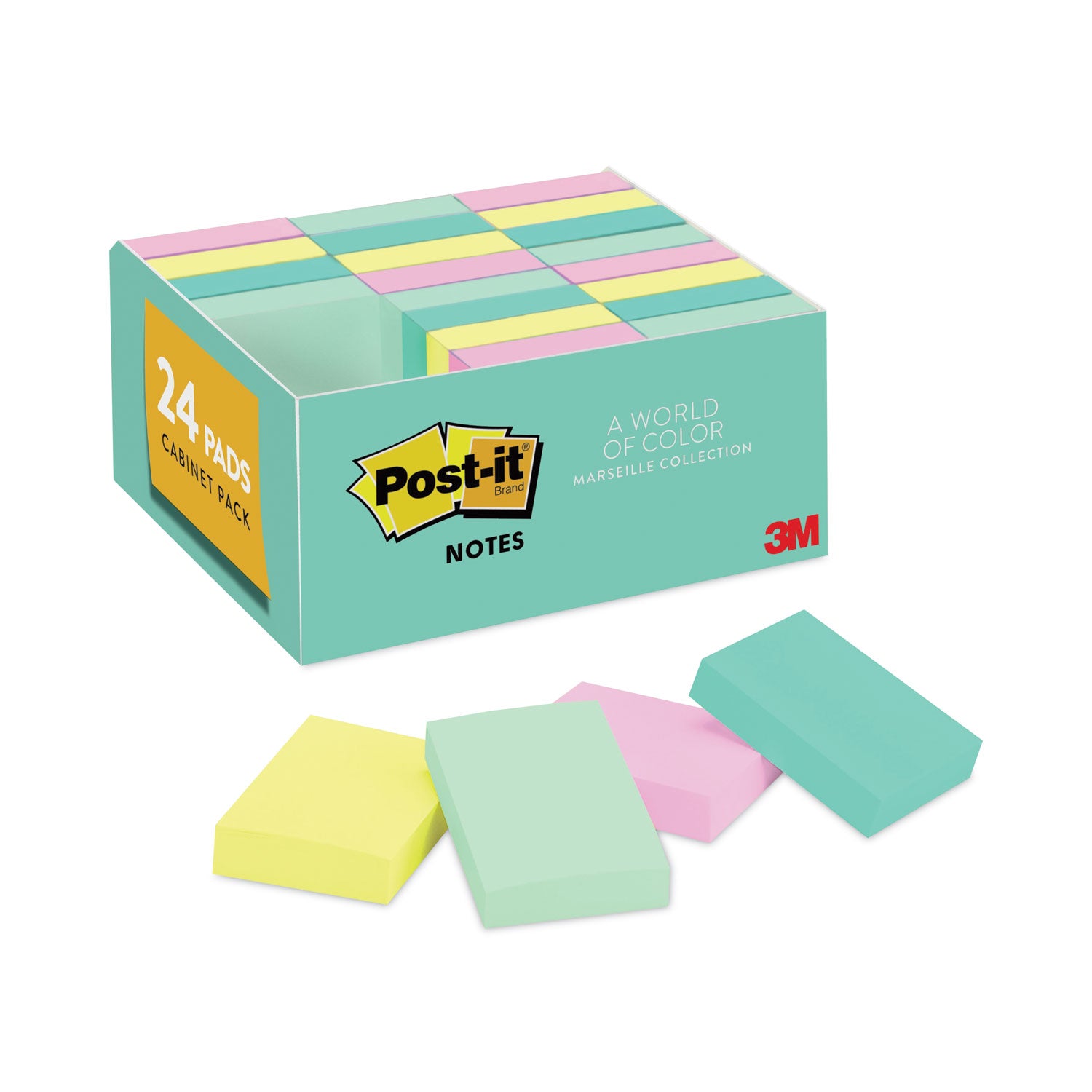 Original Pads in Beachside Cafe Collection Colors, Value Pack, 1.38" x 1.88", 100 Sheets/Pad, 24 Pads/Pack -